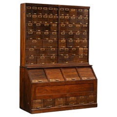 Early 20th Century Oak Parts Cabinet by W. C. Heller
