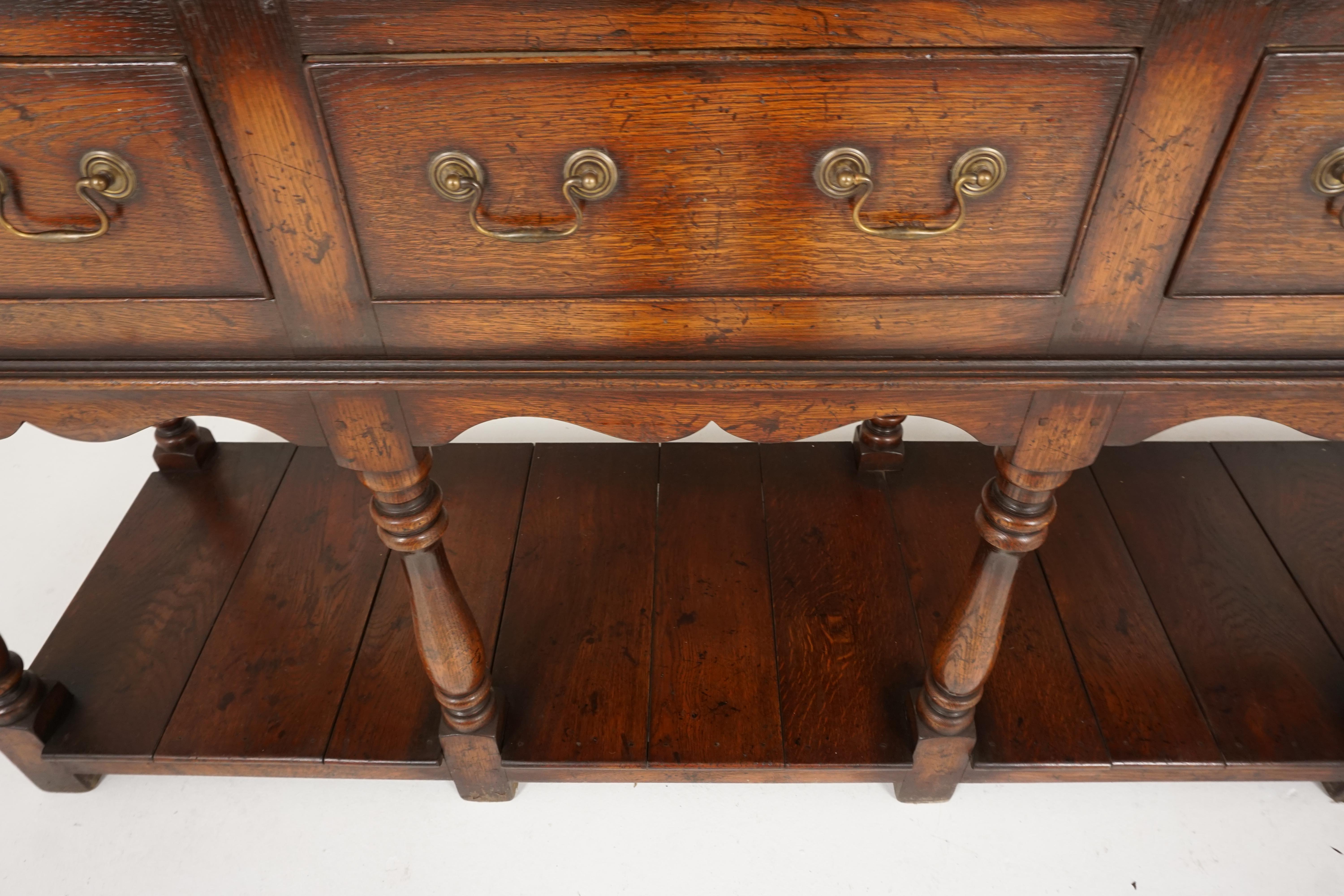 Early 20th Century Oak Pot Board Welsh Dresser, Sideboard, Scotland 1920, B2157 4