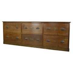 Antique Early 20th Century Oak Shop Drawers