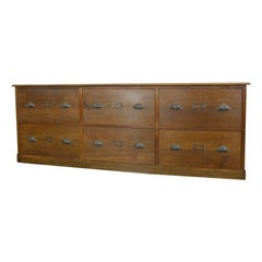 Antique Early 20th Century Oak Shop Drawers