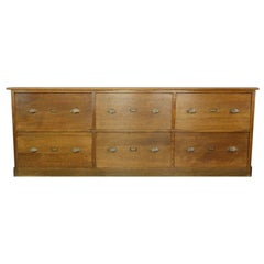 Antique Early 20th Century Oak Shop Drawers