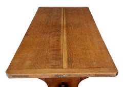 Early 20th century oak trestle end table