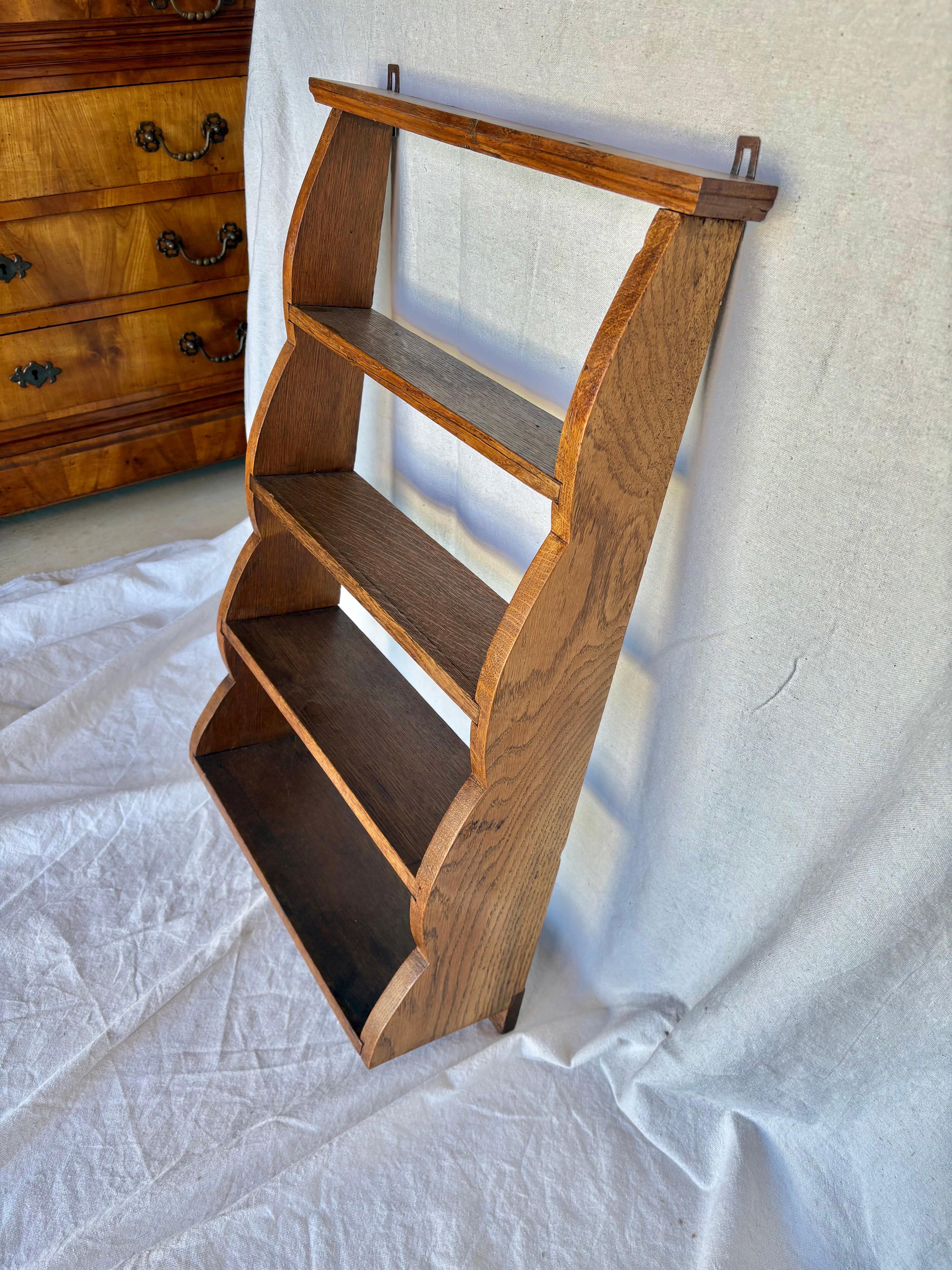 American Early 20th Century Oak Wall Shelf For Sale