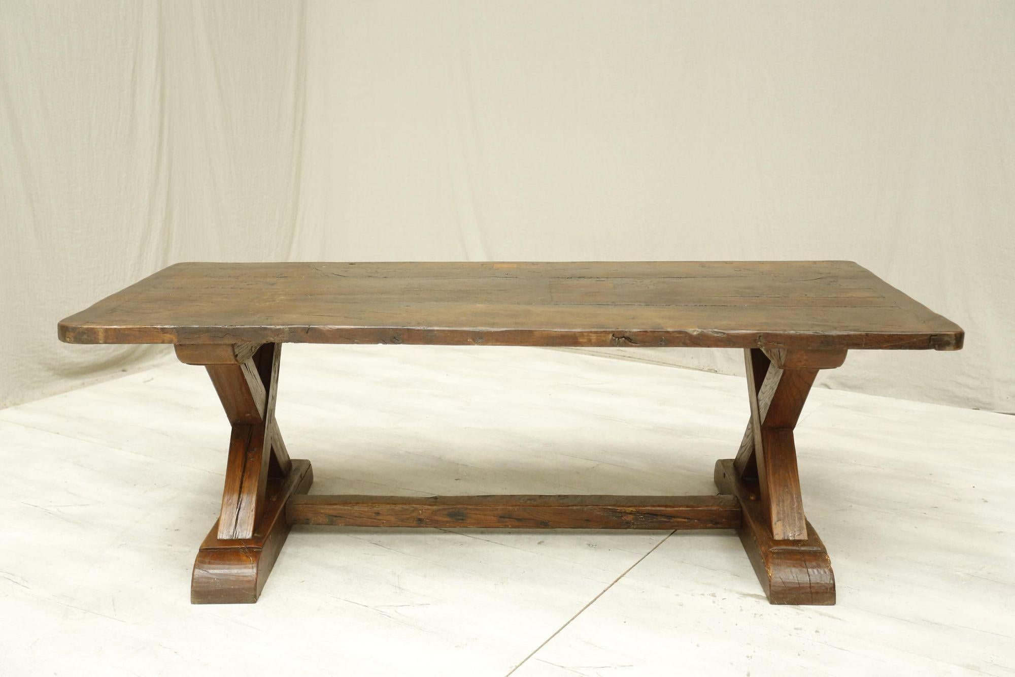 Early 20th Century Oak x Frame Dining Table 11