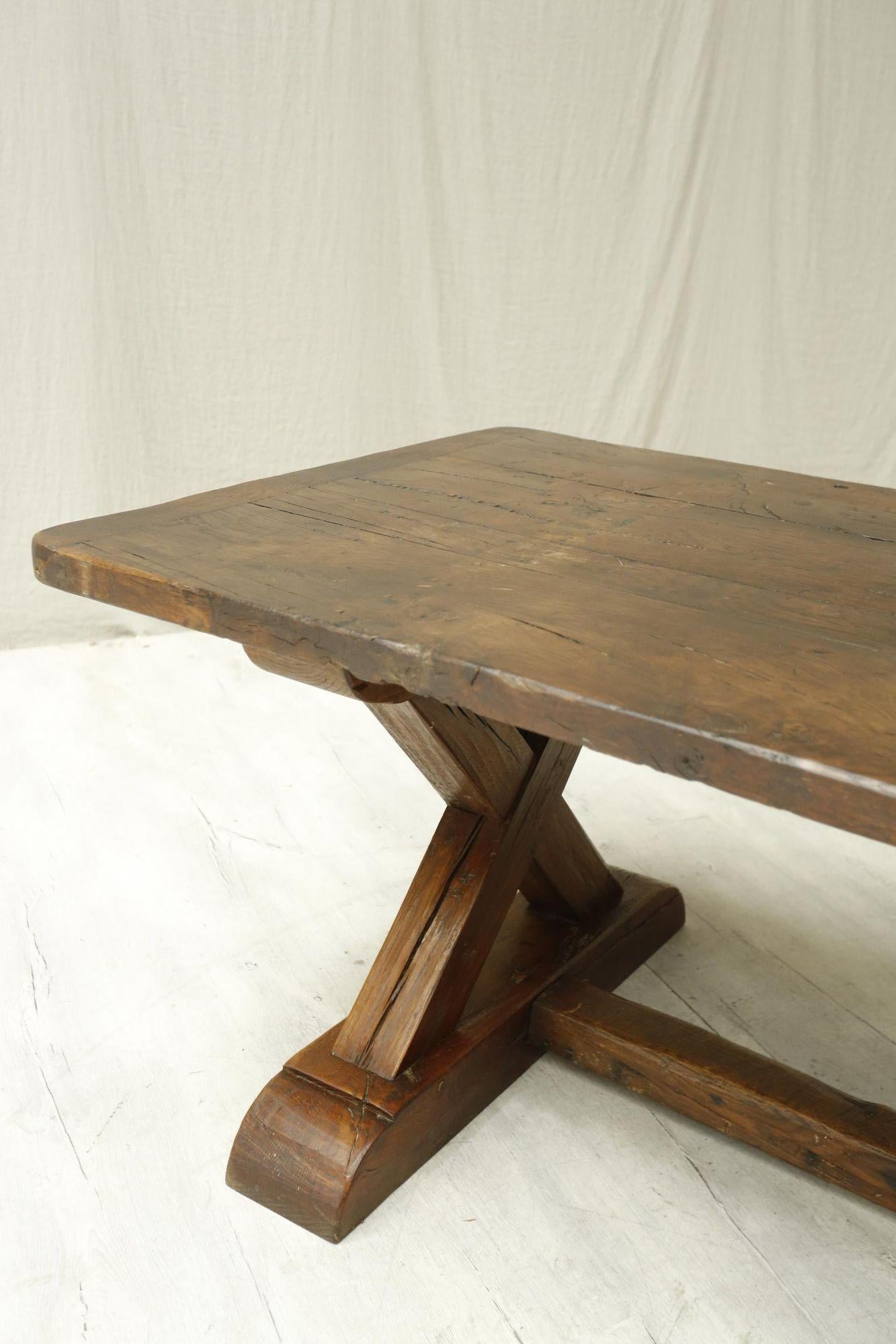 Early 20th Century Oak x Frame Dining Table 12
