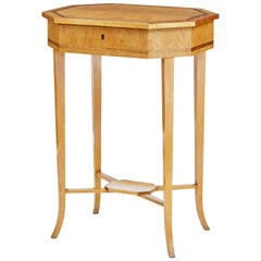 Early 20th Century Octagonal Birch Work Table