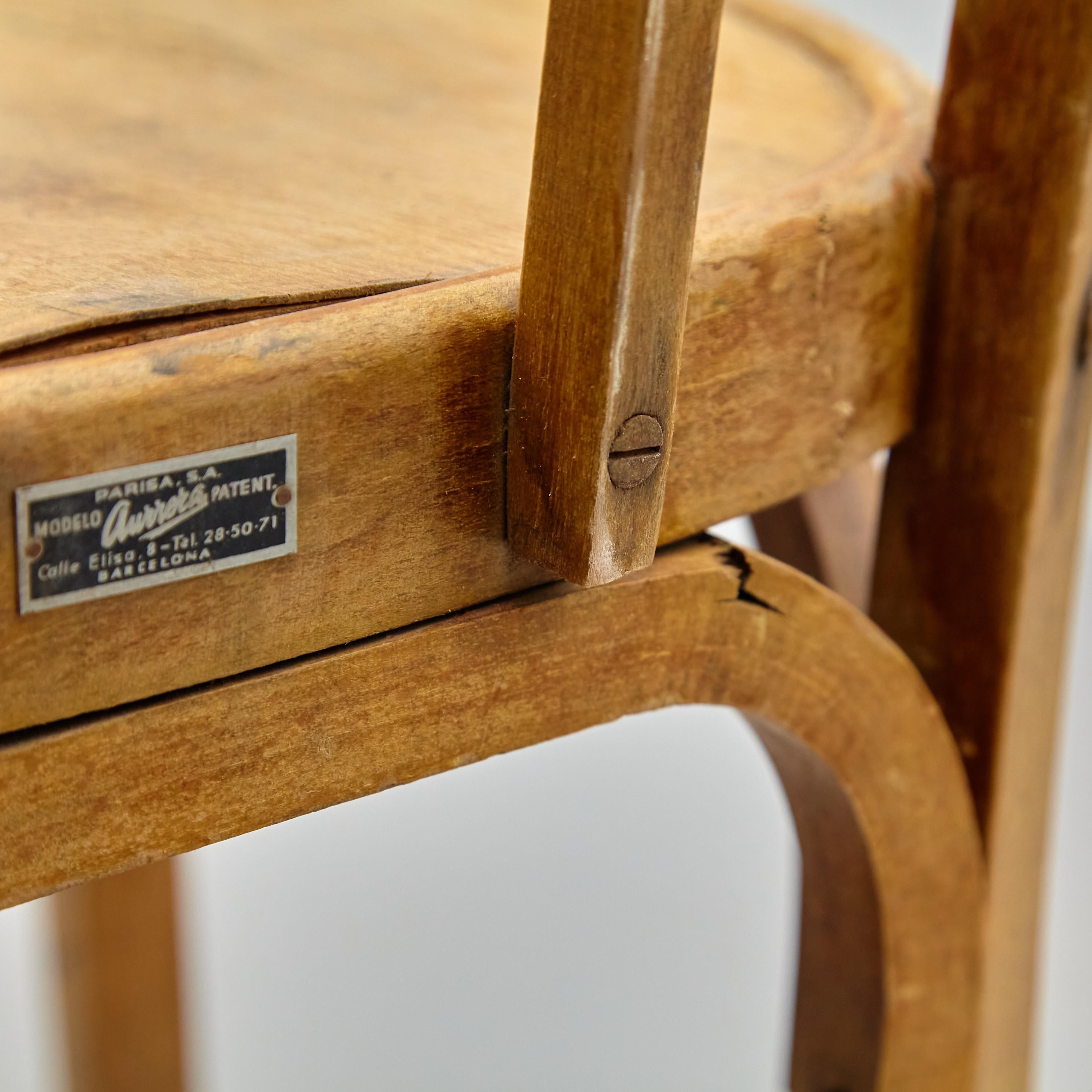 Silla de madera de oficina de principios del siglo XX, hacia 1940 en venta 4