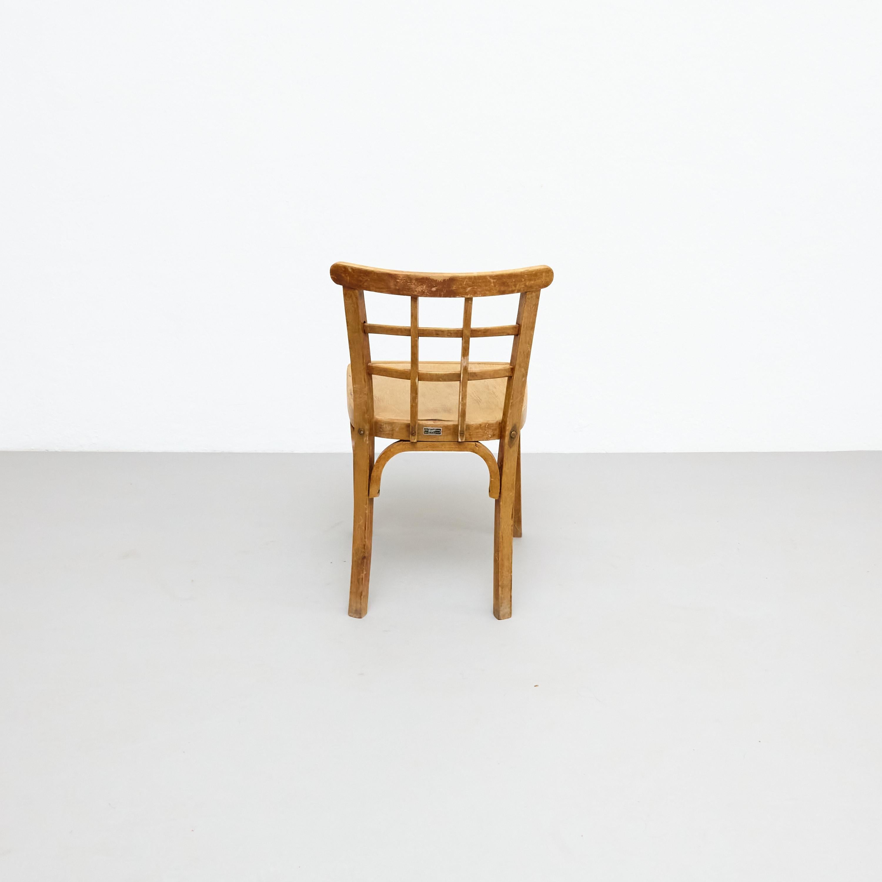 Silla de madera de oficina de principios del siglo XX, hacia 1940 en venta 1