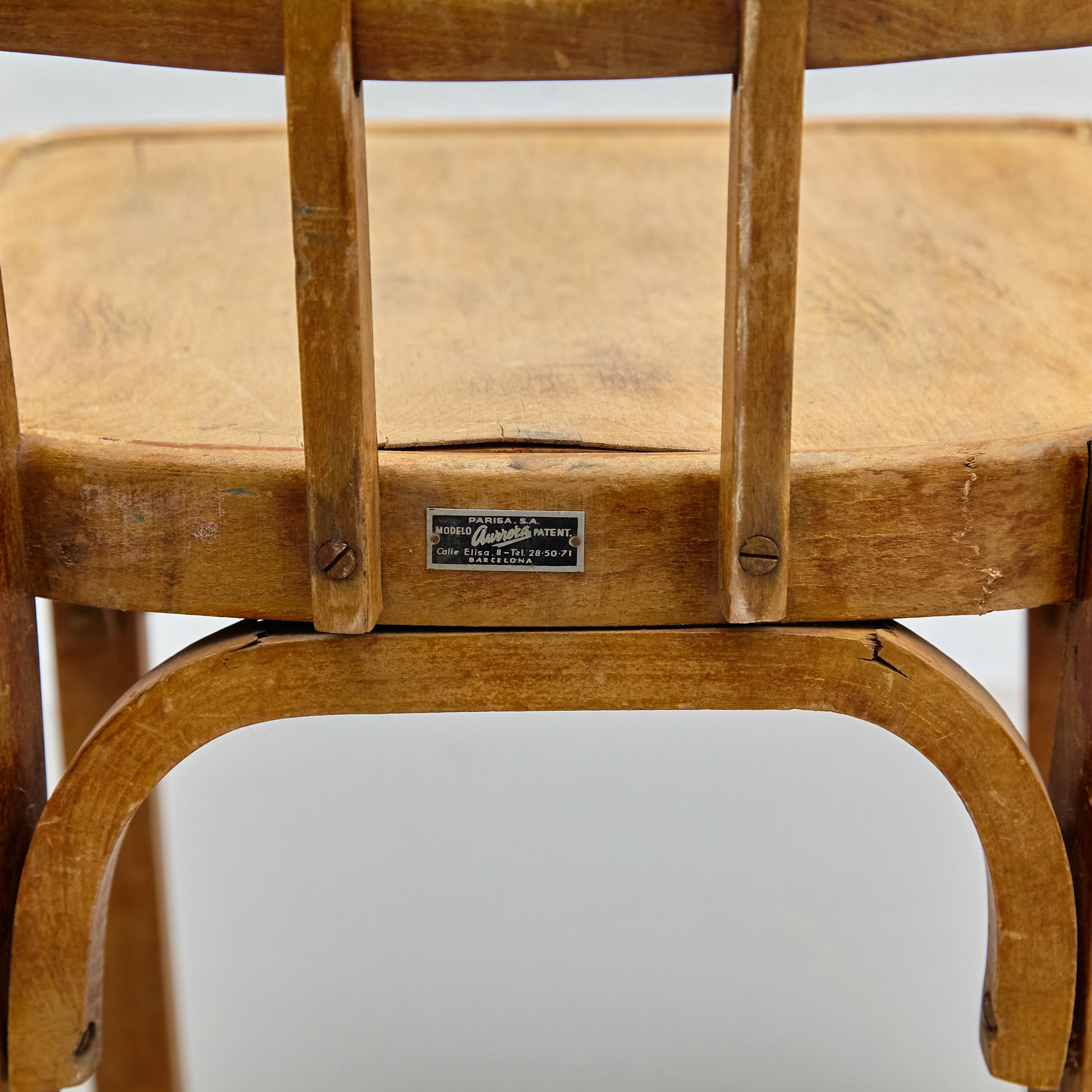Silla de madera de oficina de principios del siglo XX, hacia 1940 en venta 2