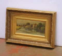 Early 20th Century Oil Landscape Painting by W. Baldwin in Giltwood Frame