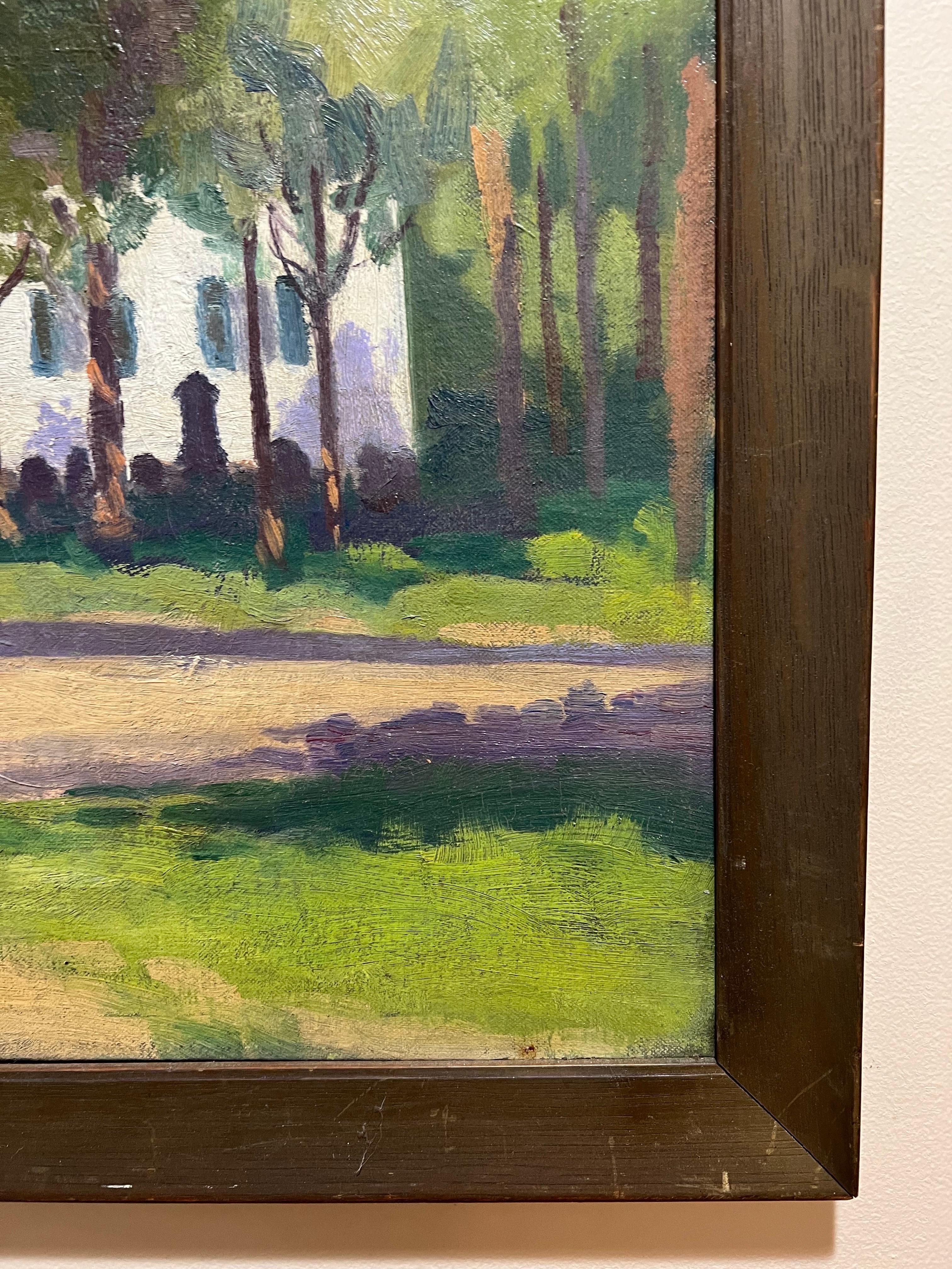 Early 20th Century Oil on Board of a Church For Sale 2