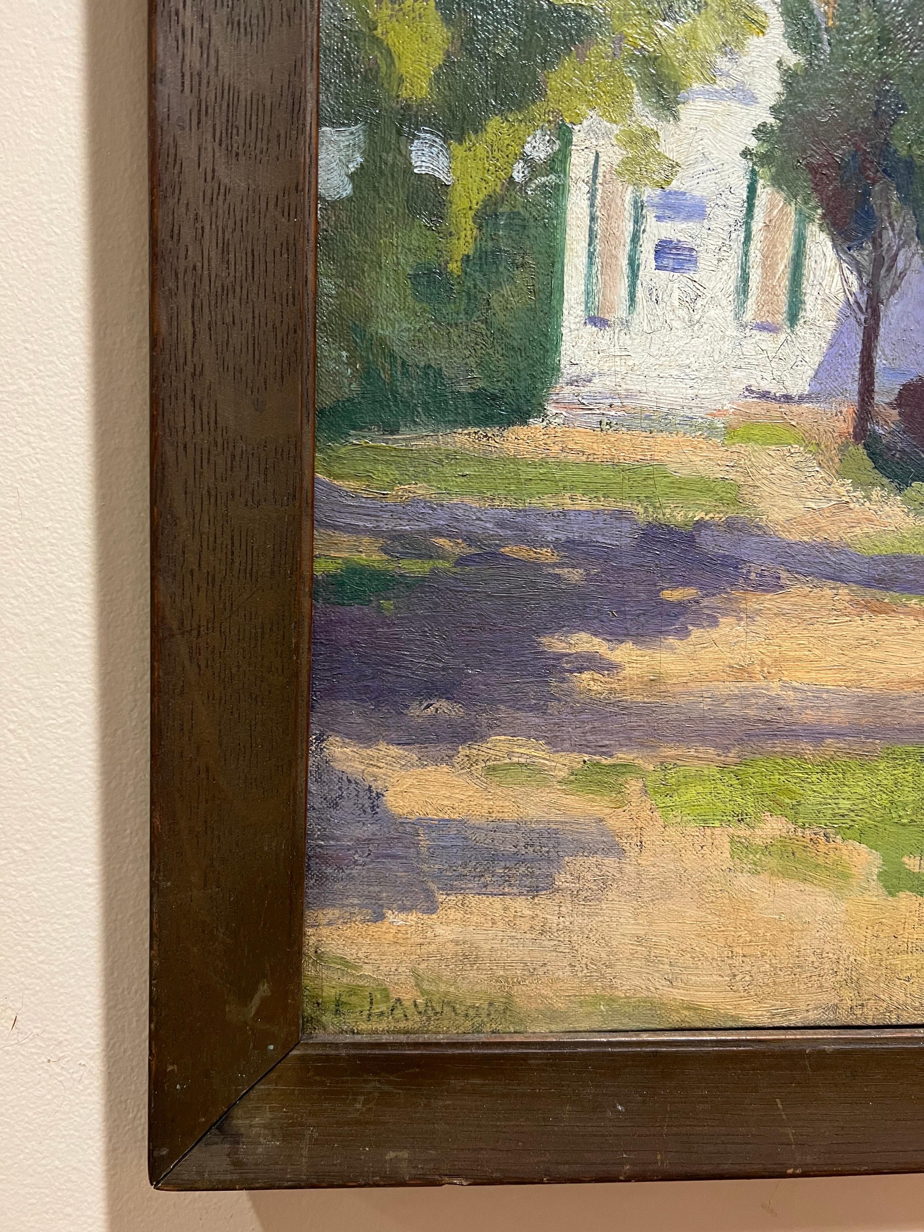 Early 20th Century Oil on Board of a Church For Sale 3