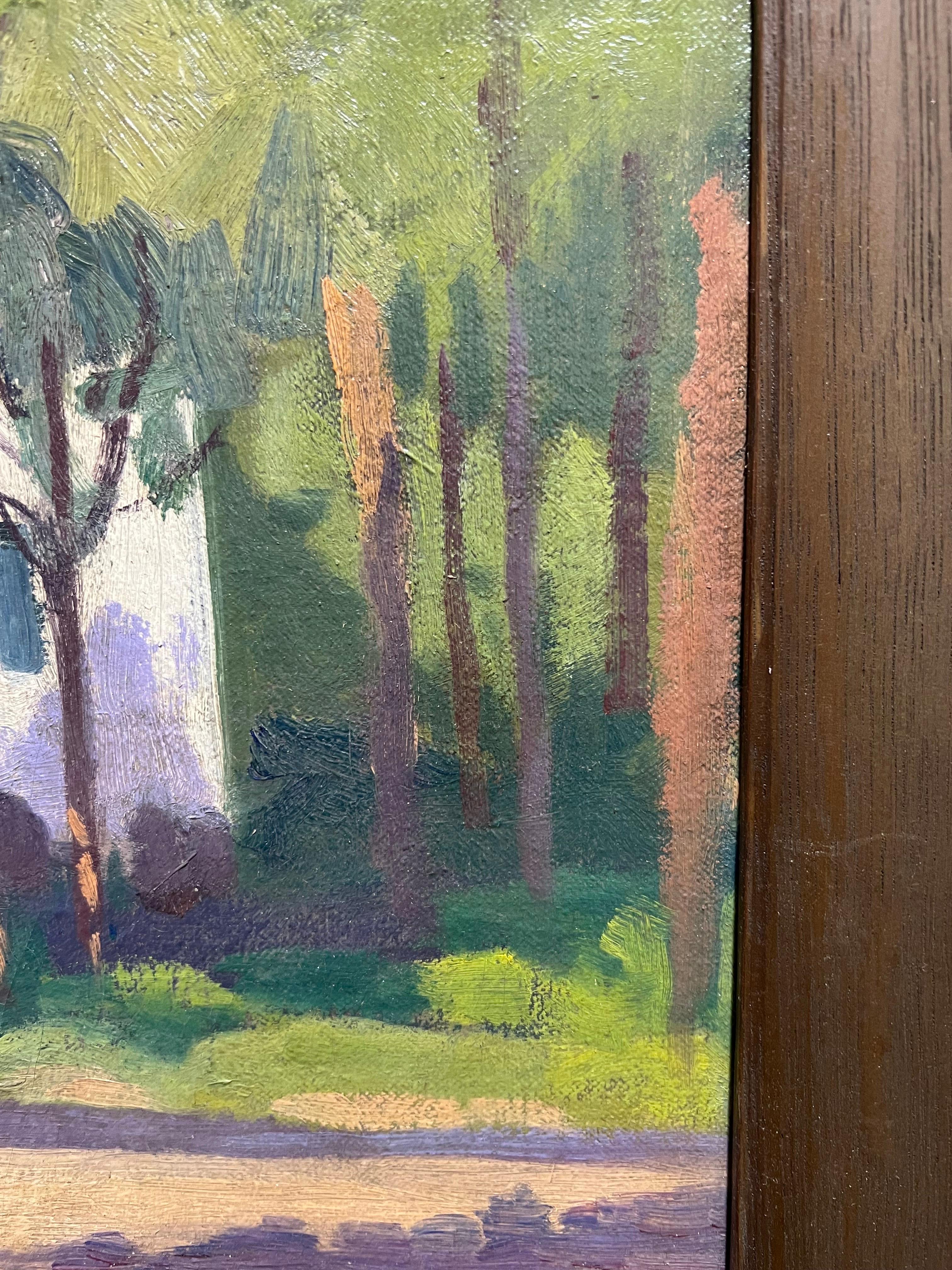 Early 20th Century Oil on Board of a Church For Sale 4