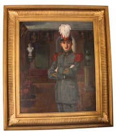 Early 20th Century Oil on Canvas by C Tertiaux, "Boy From Academy", circa 1922