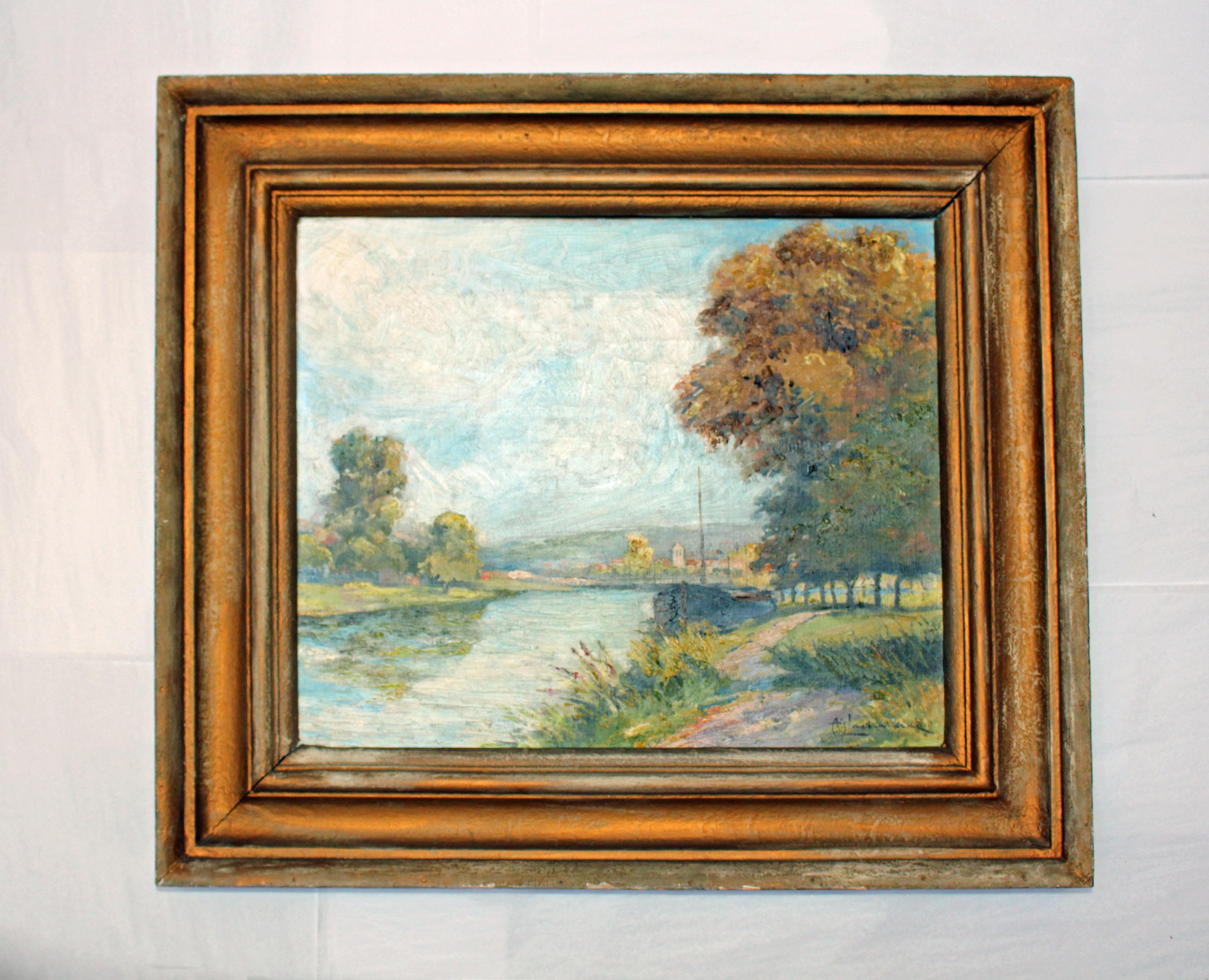 Early 20th century oil on canvas painting 