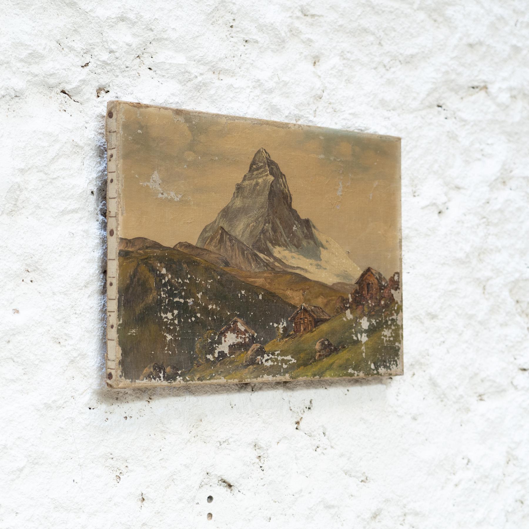 Early 20th Century Oil on Canvas Matterhorn Artwork

By unknown artist, from France

In fair condition, with minor wear consistent of age and use, preserving a beautiful patina