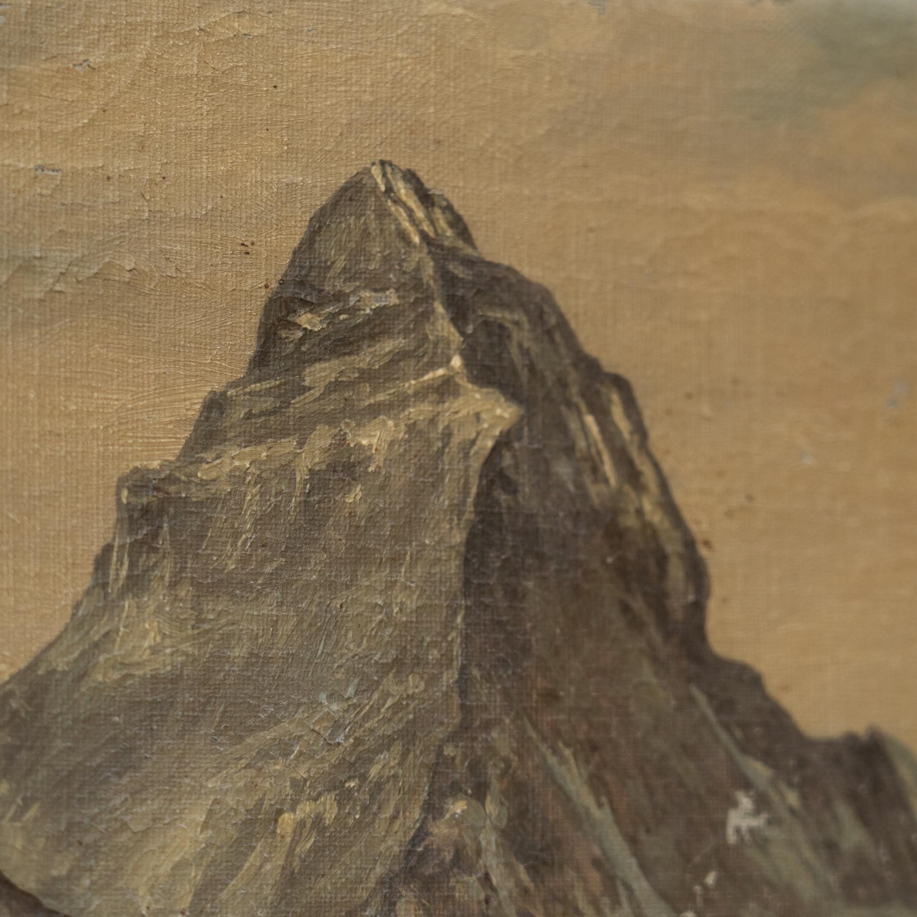 Early 20th Century Oil on Canvas Matterhorn Artwork For Sale 2