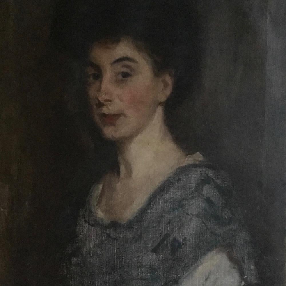 Beautiful, oil on canvas, portrait sketch by Campbell Lindsay Smith (1879-1915)
Initialed CLS and dated 1910.
The artist was a student of the Royal Academy Schools from January 1898 to January 1903.
Tragically he was killed in action in Belgium