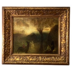 Début du 20e siècle Huile sur toile "The Hunters" artiste Benjamin Kopman