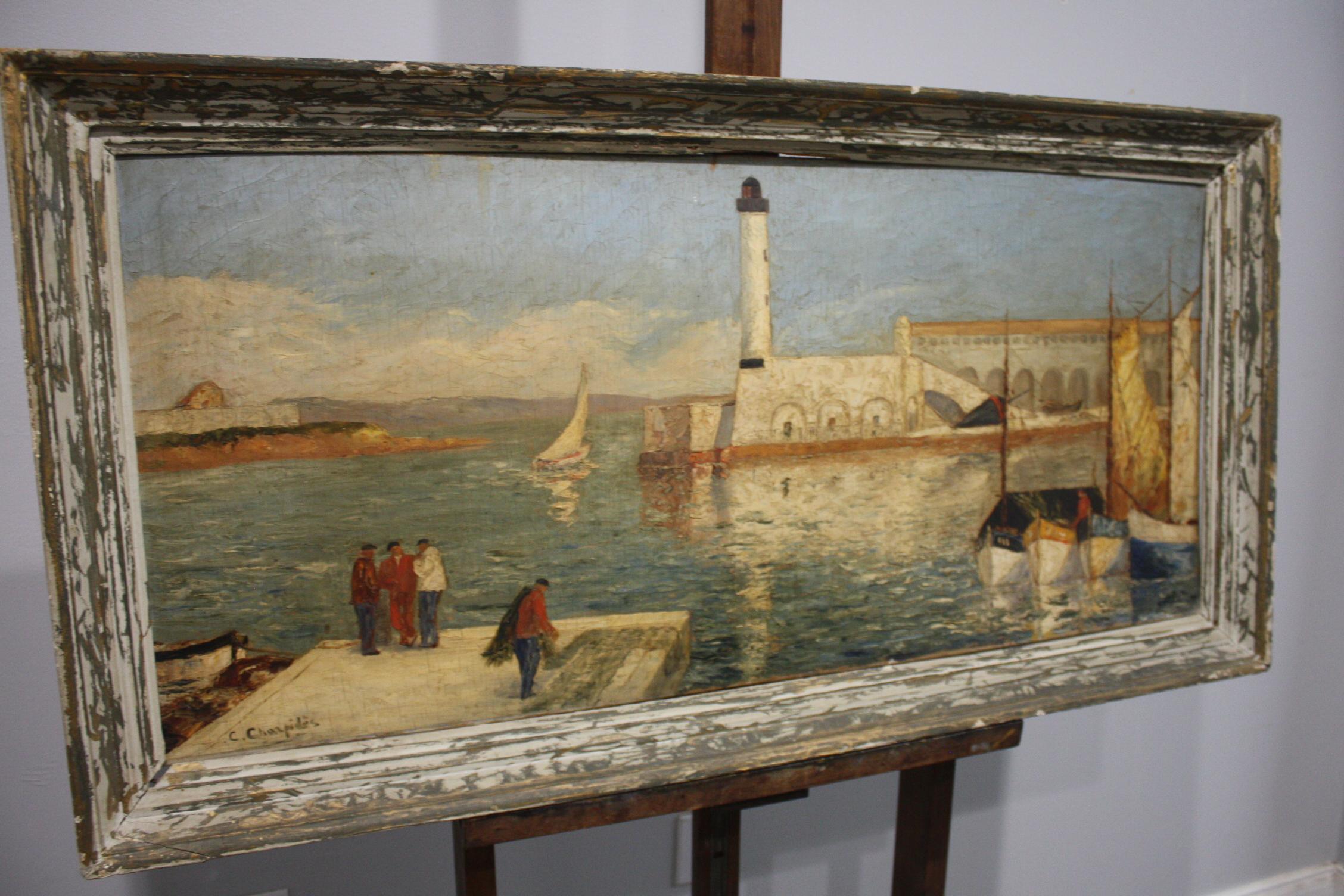Early 20th Century Oil on Panel For Sale 4