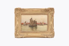 Early 20th Century oil on panel titled ‘Gravelines’ by E. T. Adams