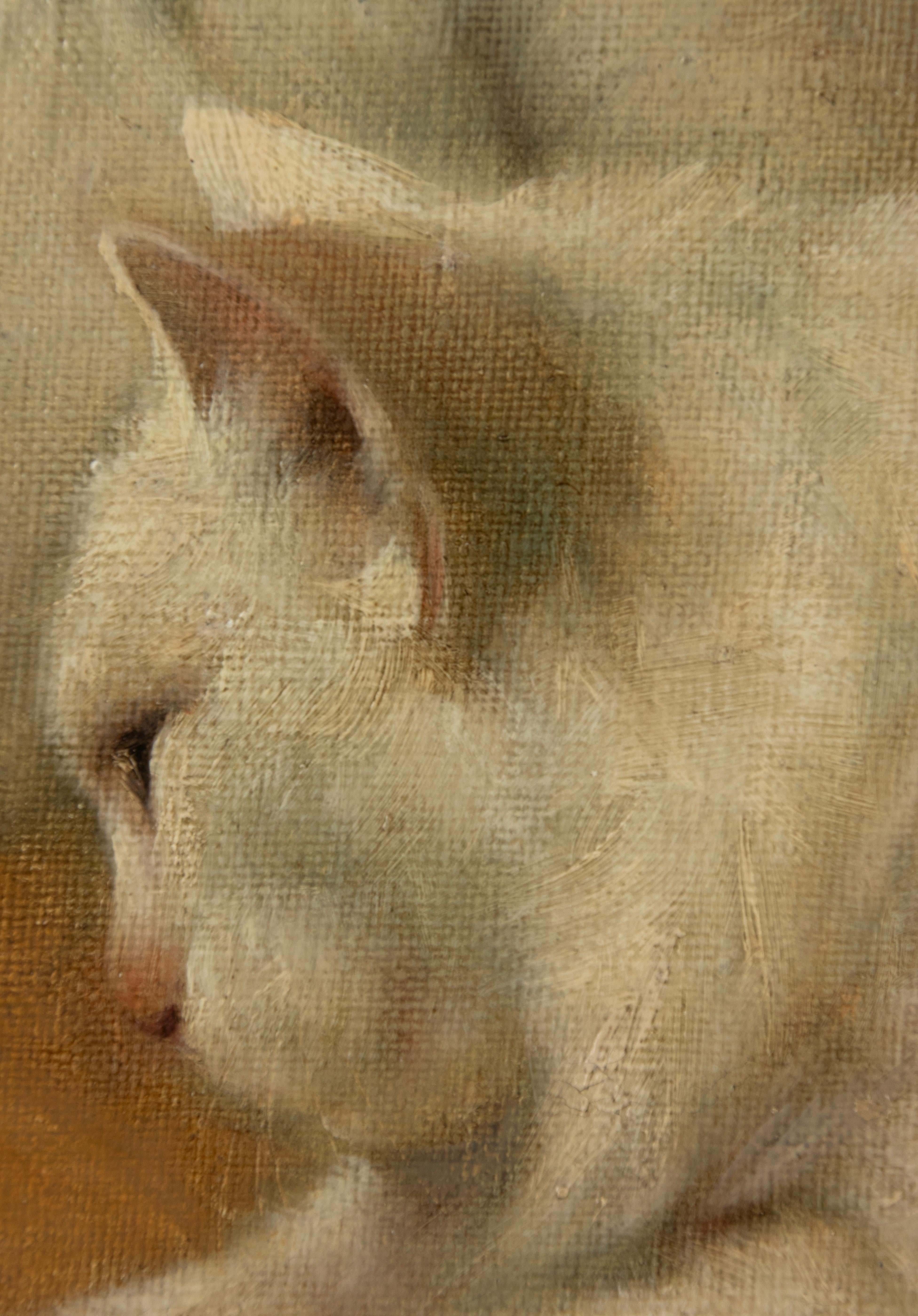 Early 20th Century Oil Painting - Angora Cats Playing - Arthur Heyer 3