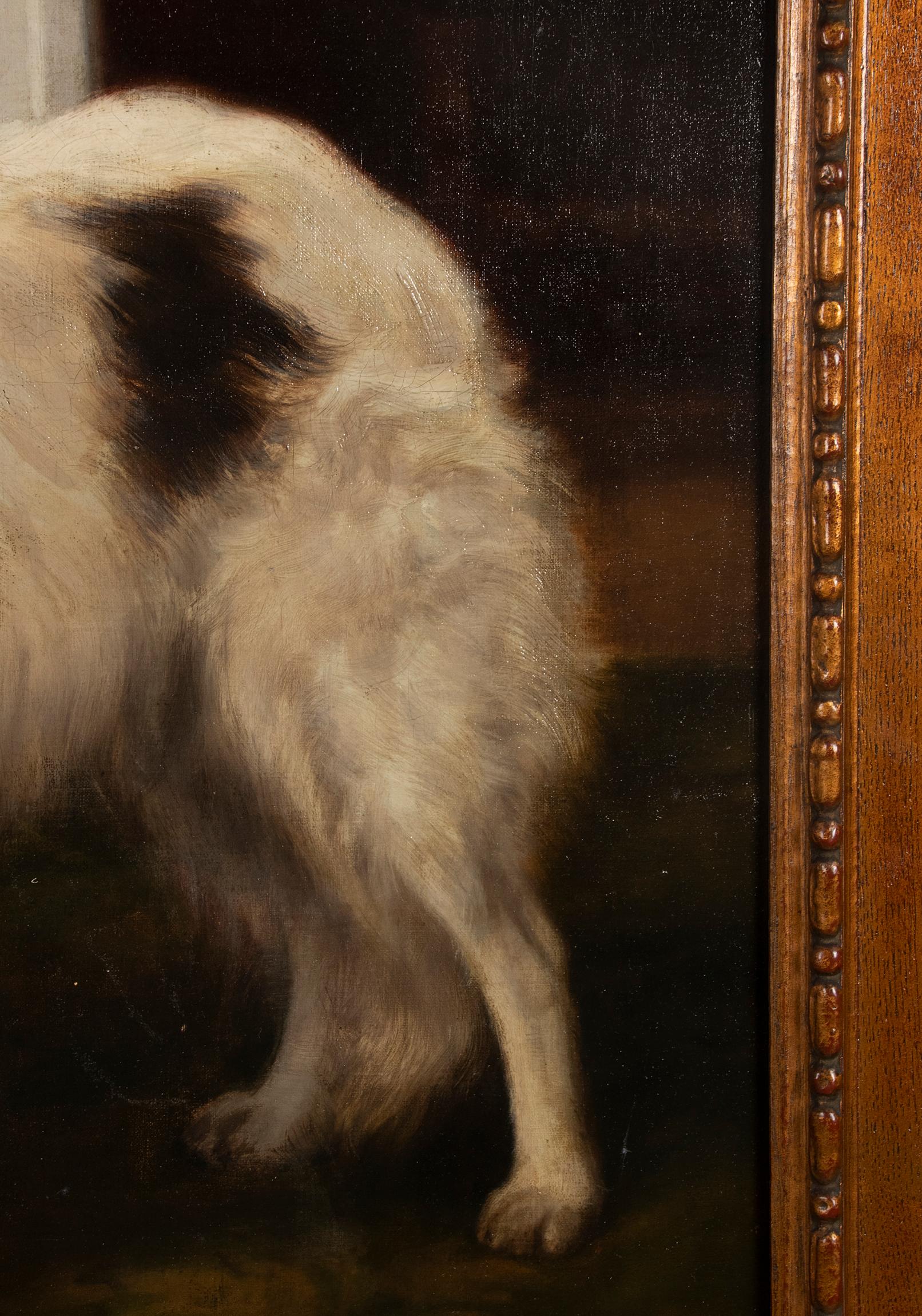 Early 20th Century Oil Painting Dogs Cairn Terrier & Collie by Alice Leotard 7
