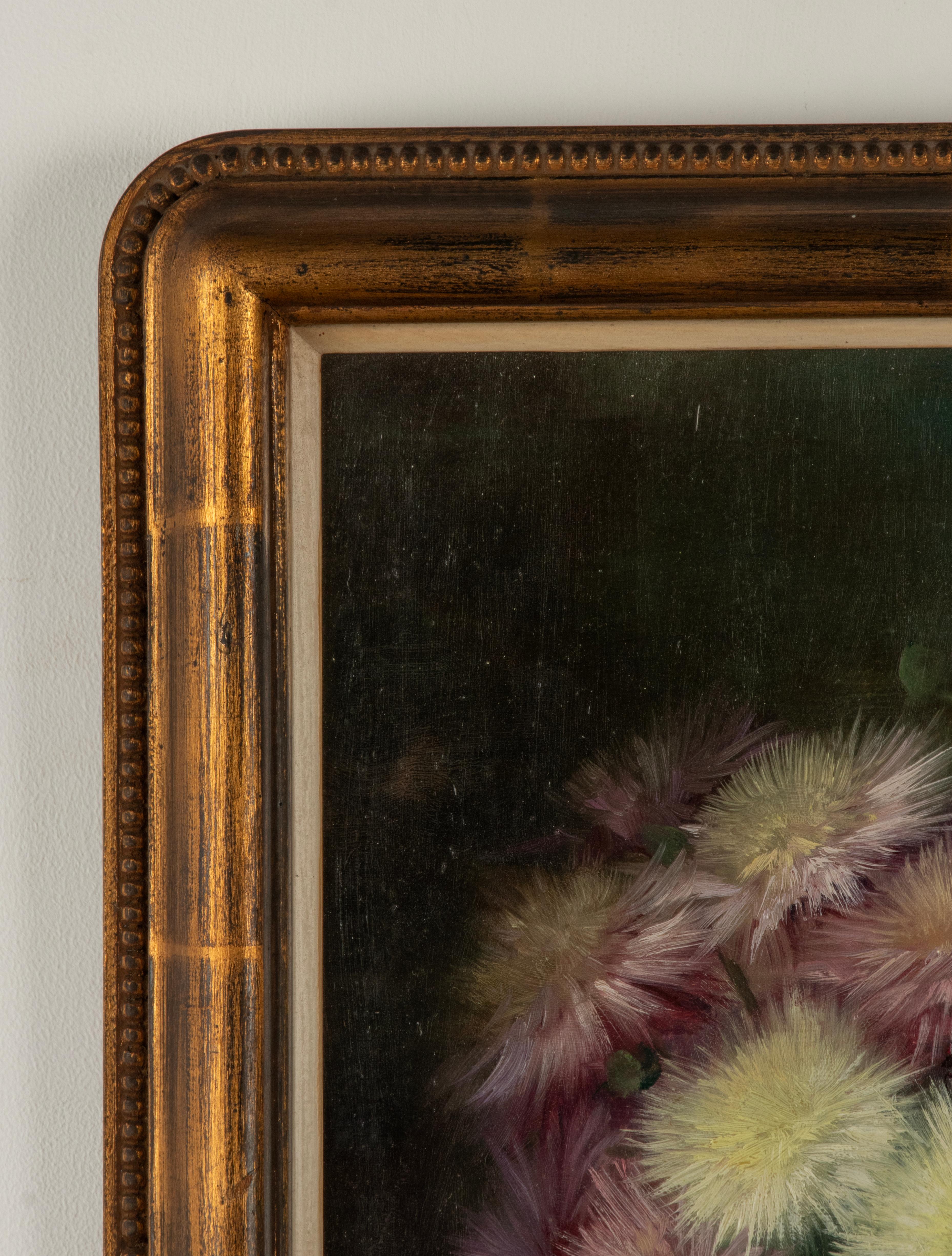 Peinture à l'huile du début du 20e siècle Nature morte aux fleurs par Julien Stappers en vente 3