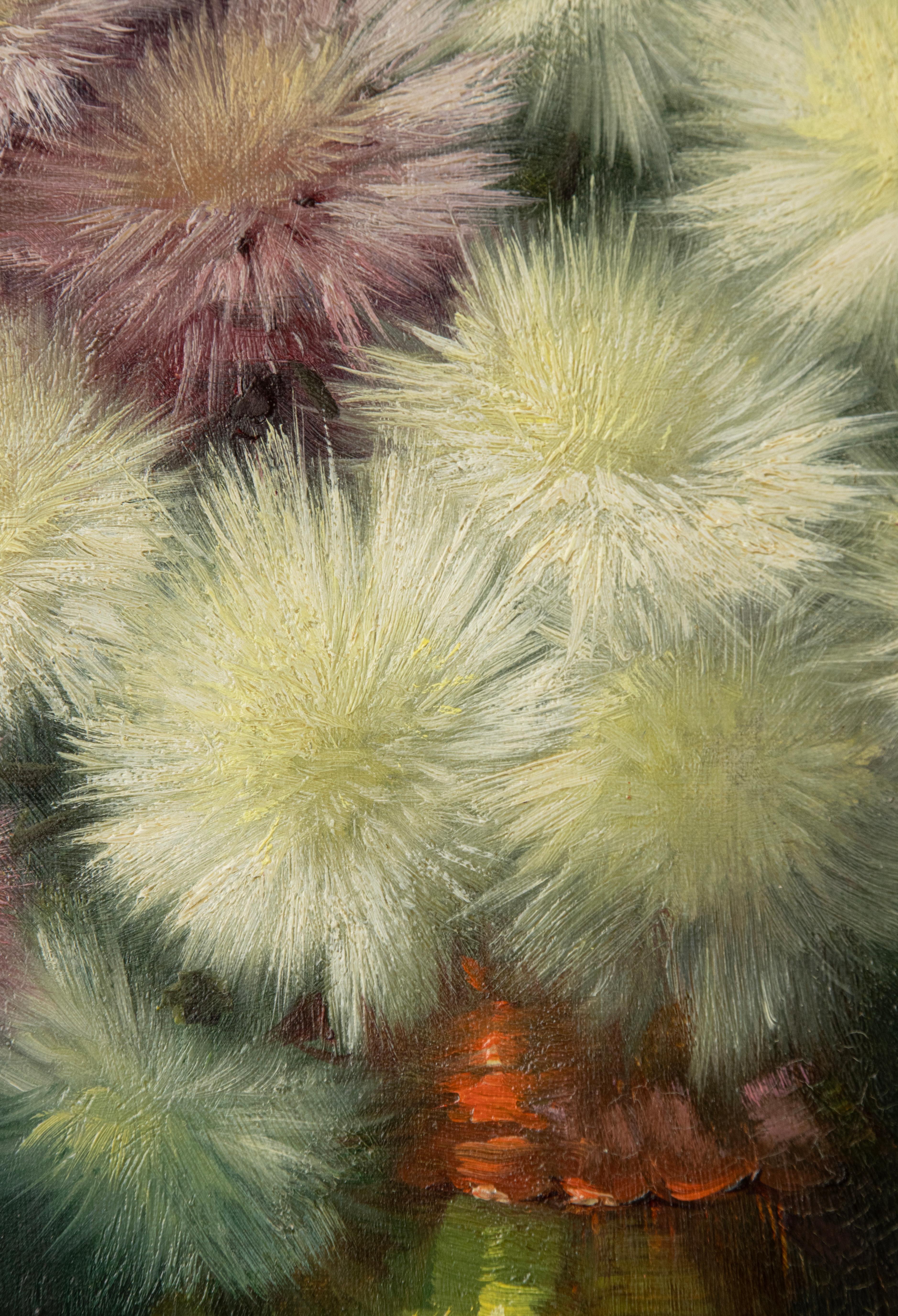 Début du 20ème siècle Peinture à l'huile du début du 20e siècle Nature morte aux fleurs par Julien Stappers en vente
