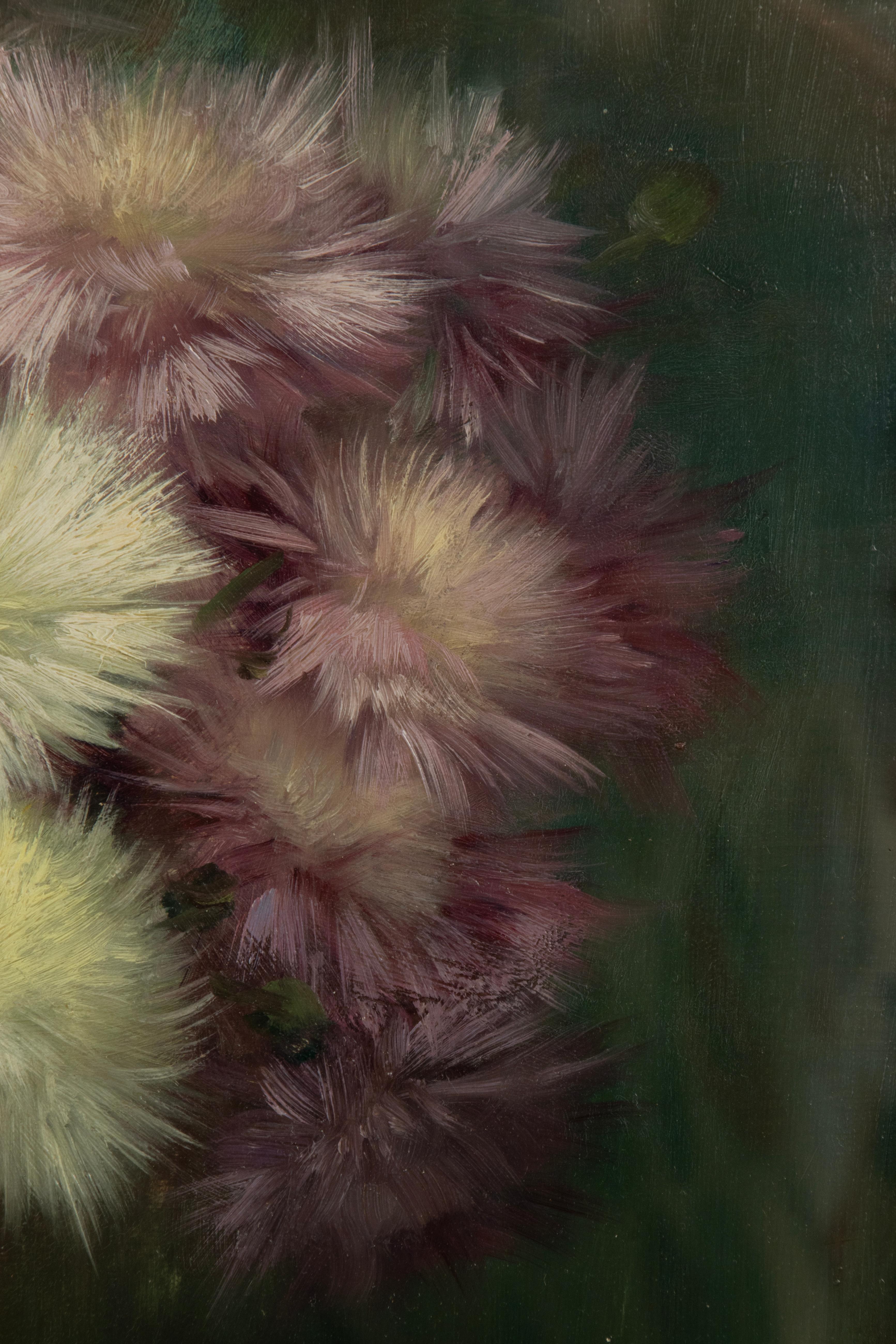 Peinture à l'huile du début du 20e siècle Nature morte aux fleurs par Julien Stappers en vente 2