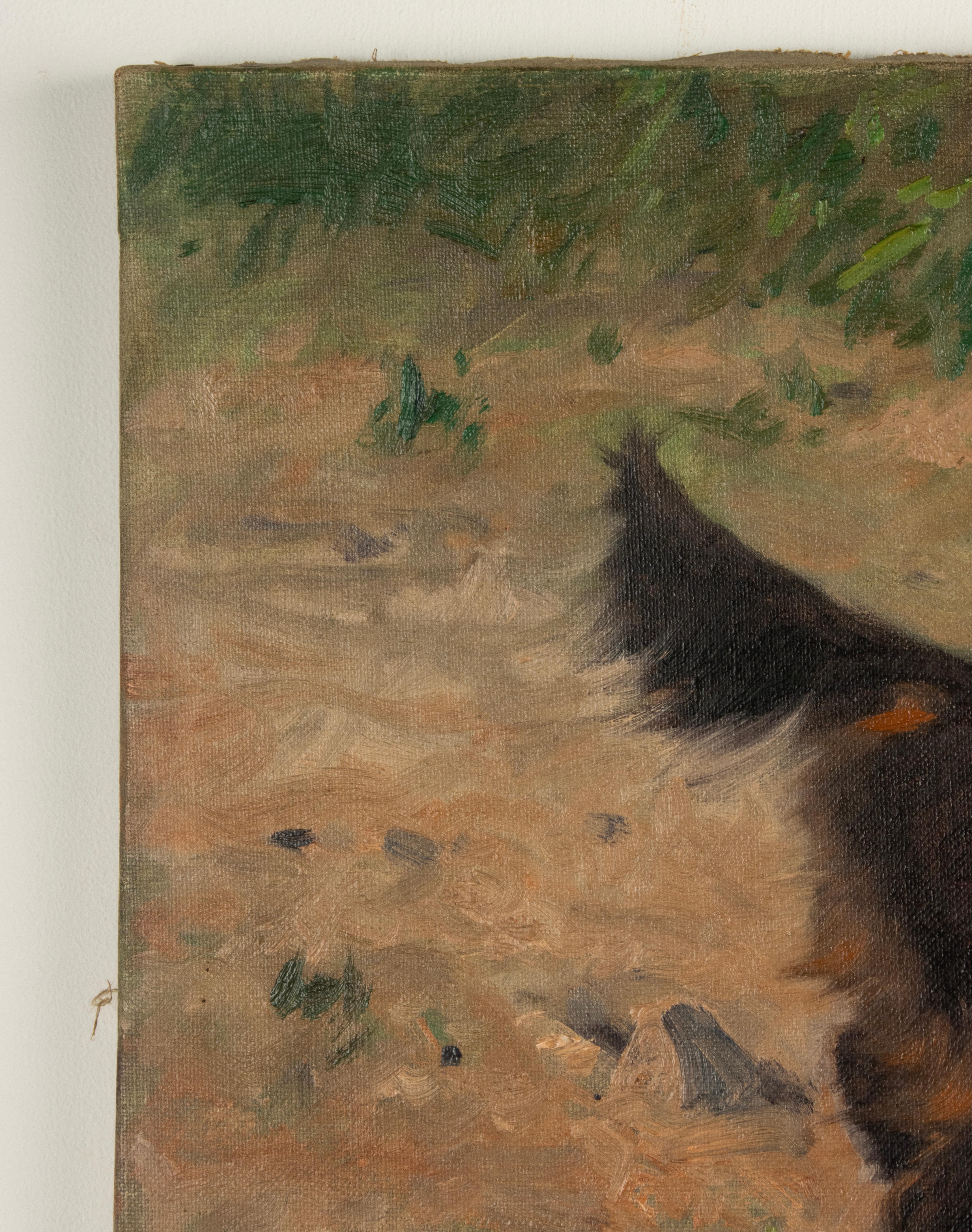 Early 20th Century Oil Painting - Gordon Setter Dog - by Arthur Heyer For Sale 2