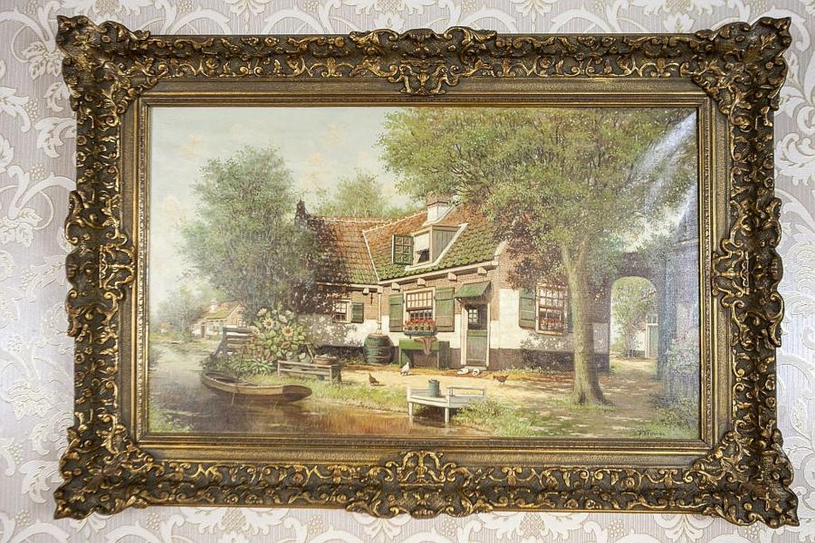 Early-20th Century Oil Painting on Canvas by H. Veeninga

We present you this Dutch oil painting on canvas, signed by H. Veeninga.
The painting is in particularly good condition. The frame is ornate.