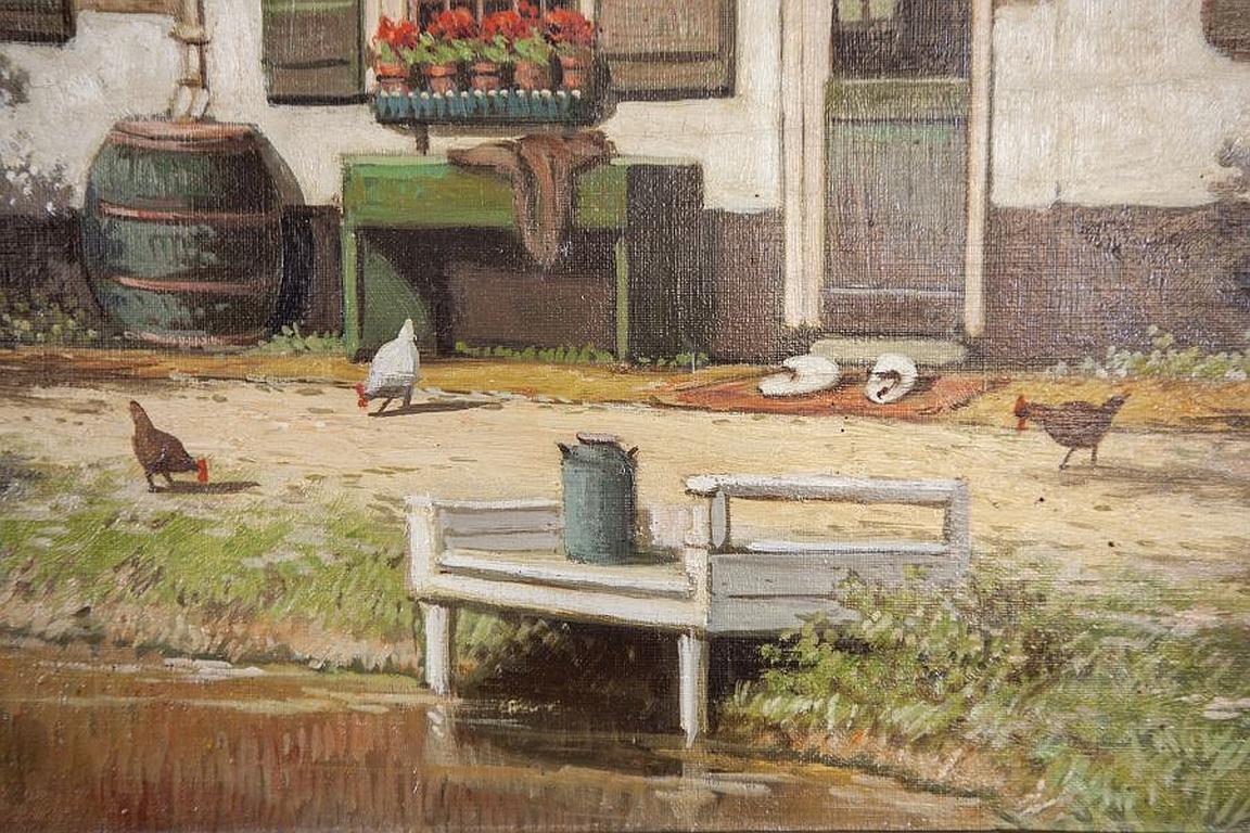 Peinture à l'huile sur toile du début du 20e siècle par H. Veeninga en vente 1