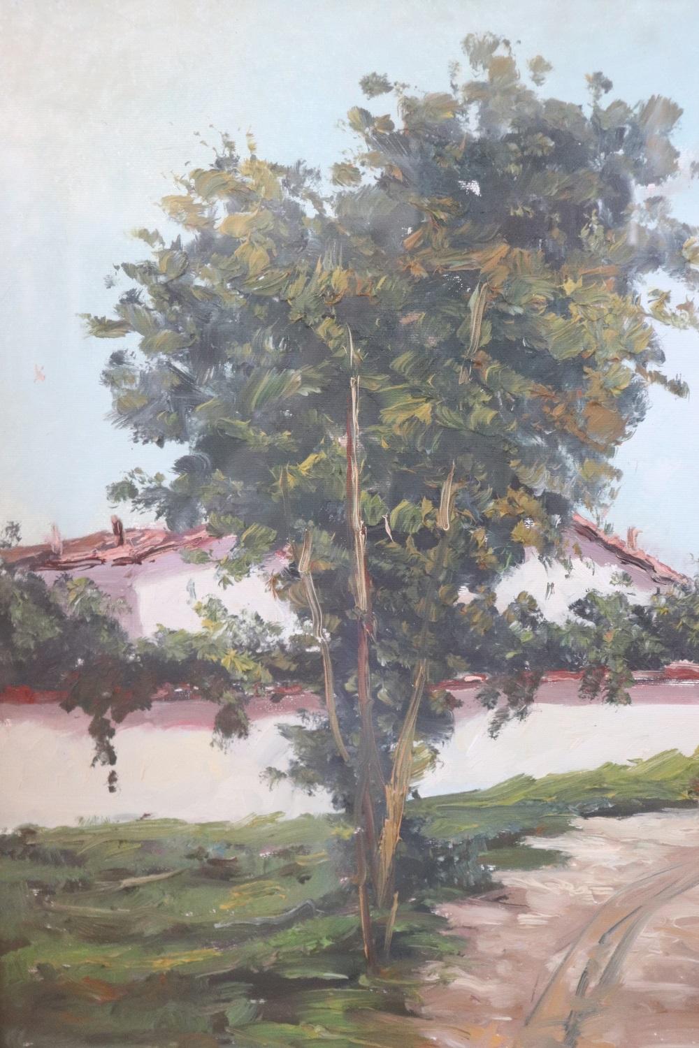 Mid-20th Century Early 20th Century Oil Painting on Canvas Italian Country Landscape