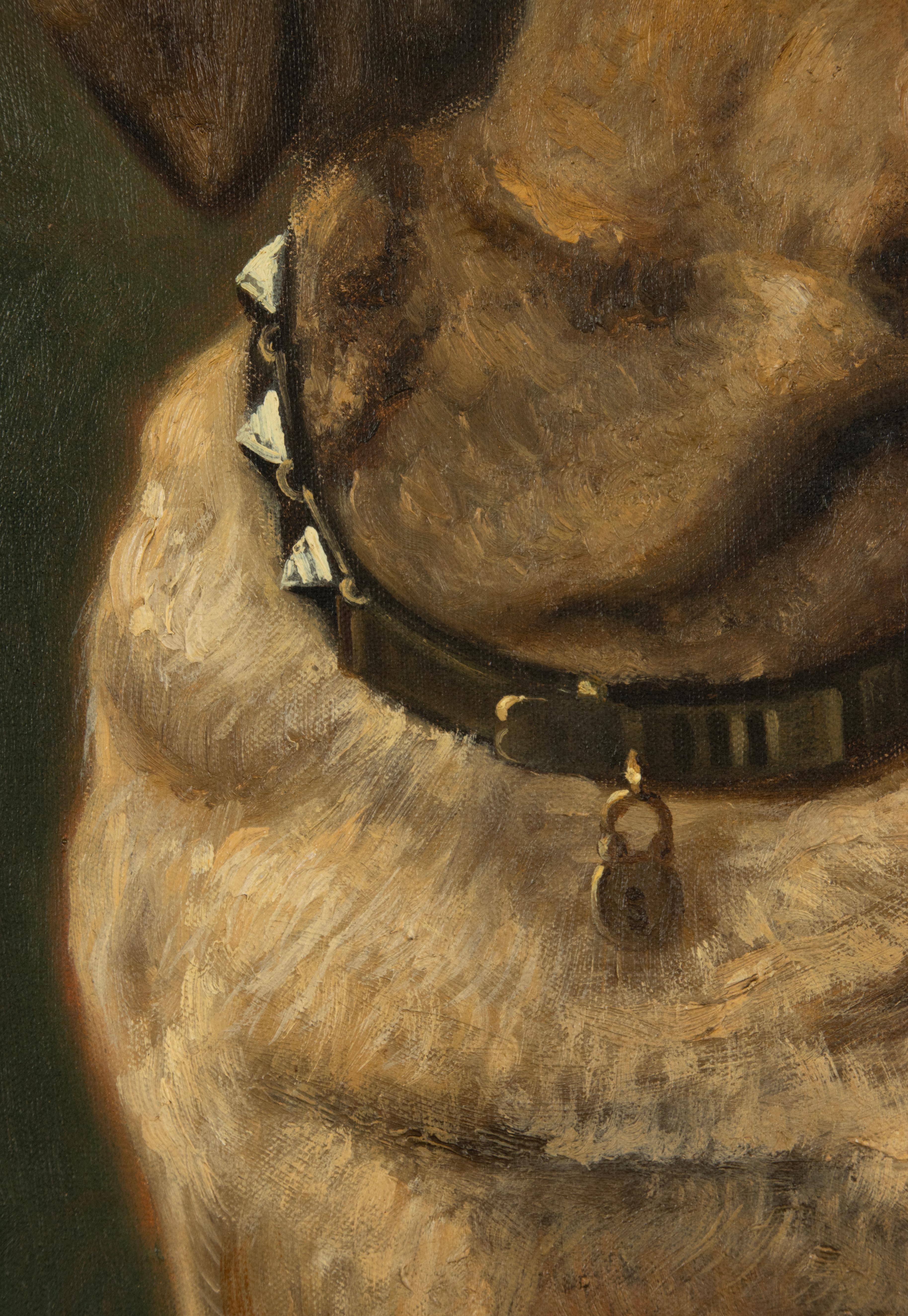 Early 20th Century Oil Painting - Portrait of a Dog 4