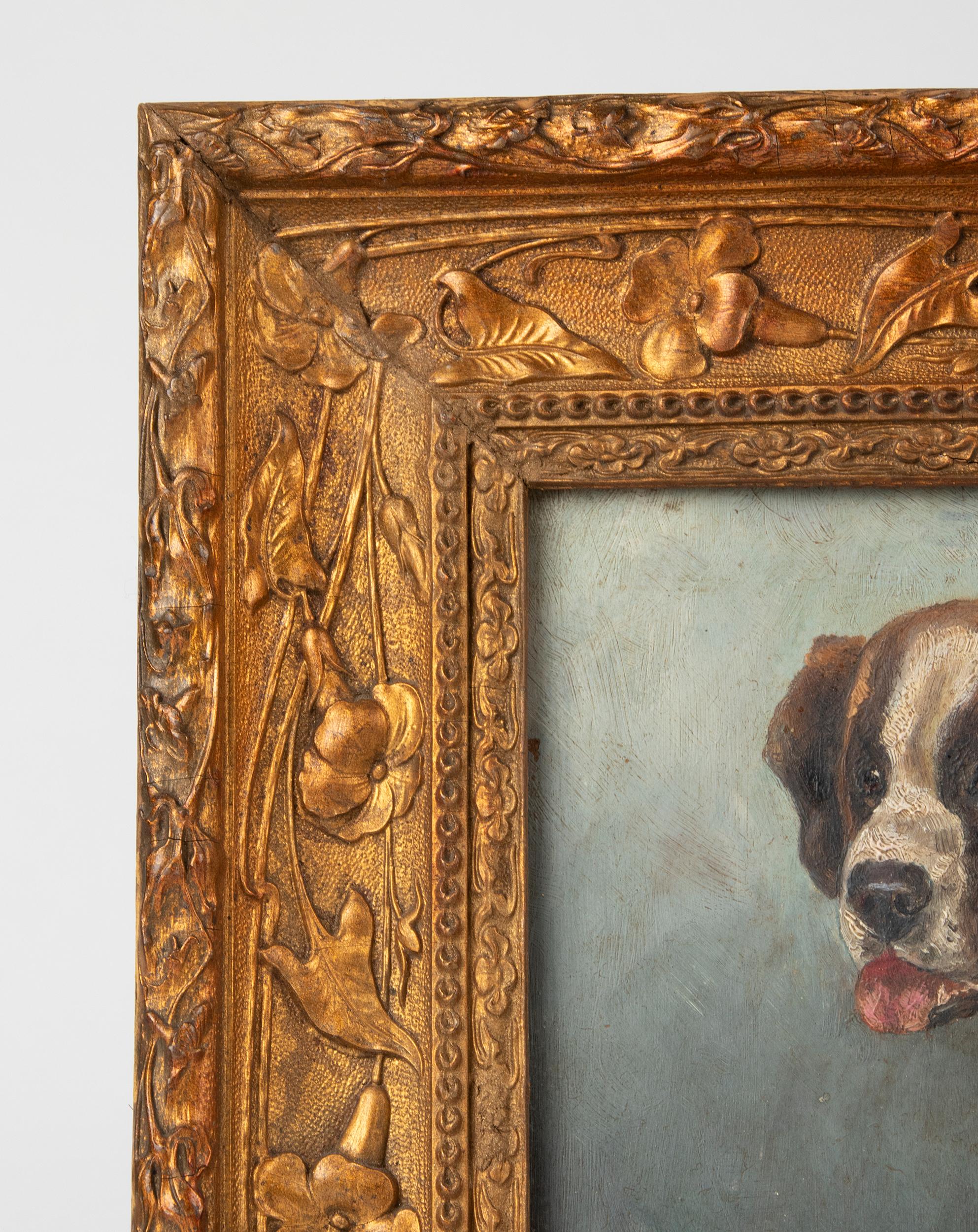 Early 20th Century Oil Painting St Bernard Dog, Hedwig Grünzweig 3