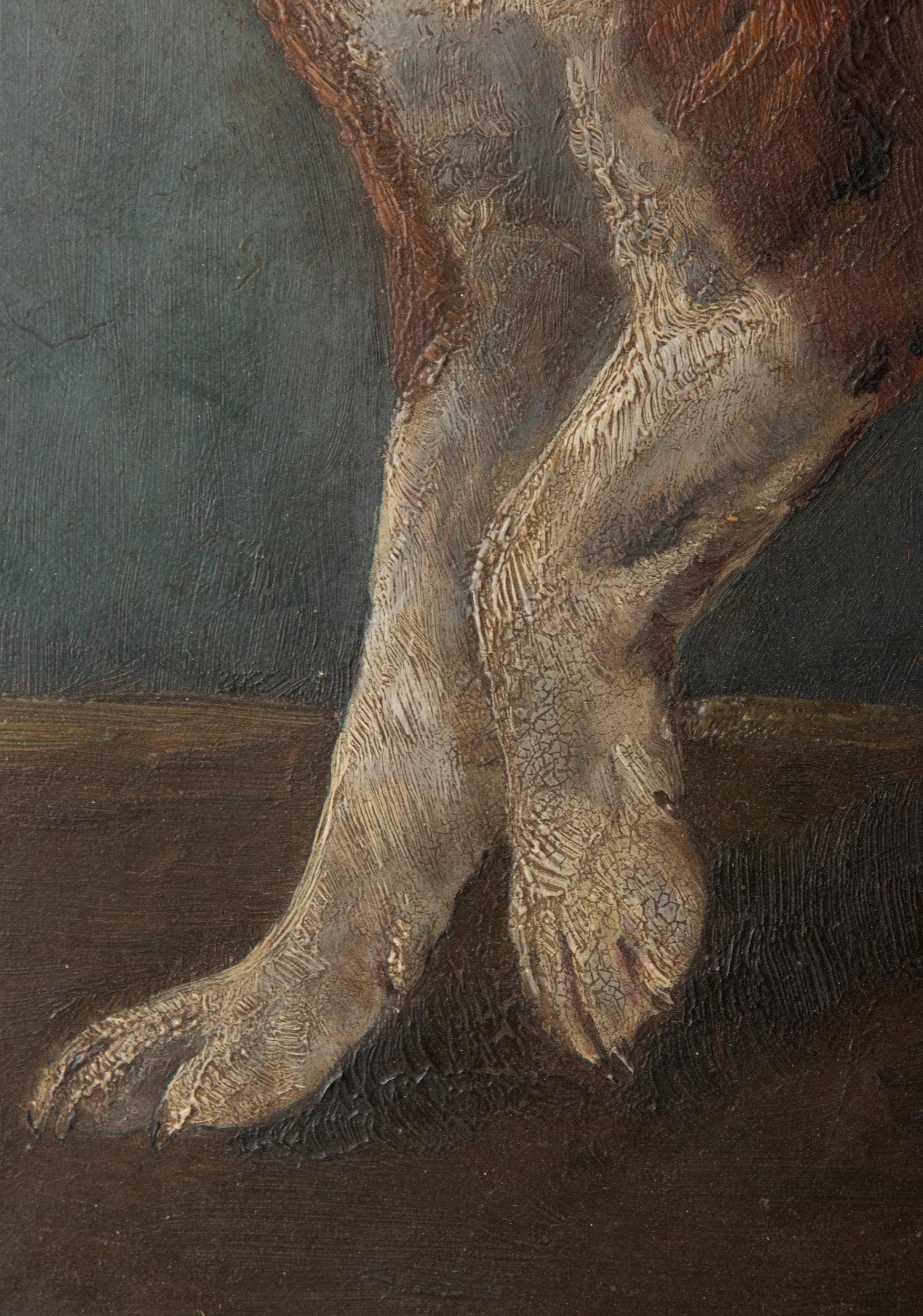Early 20th Century Oil Painting St Bernard Dog, Hedwig Grünzweig 2