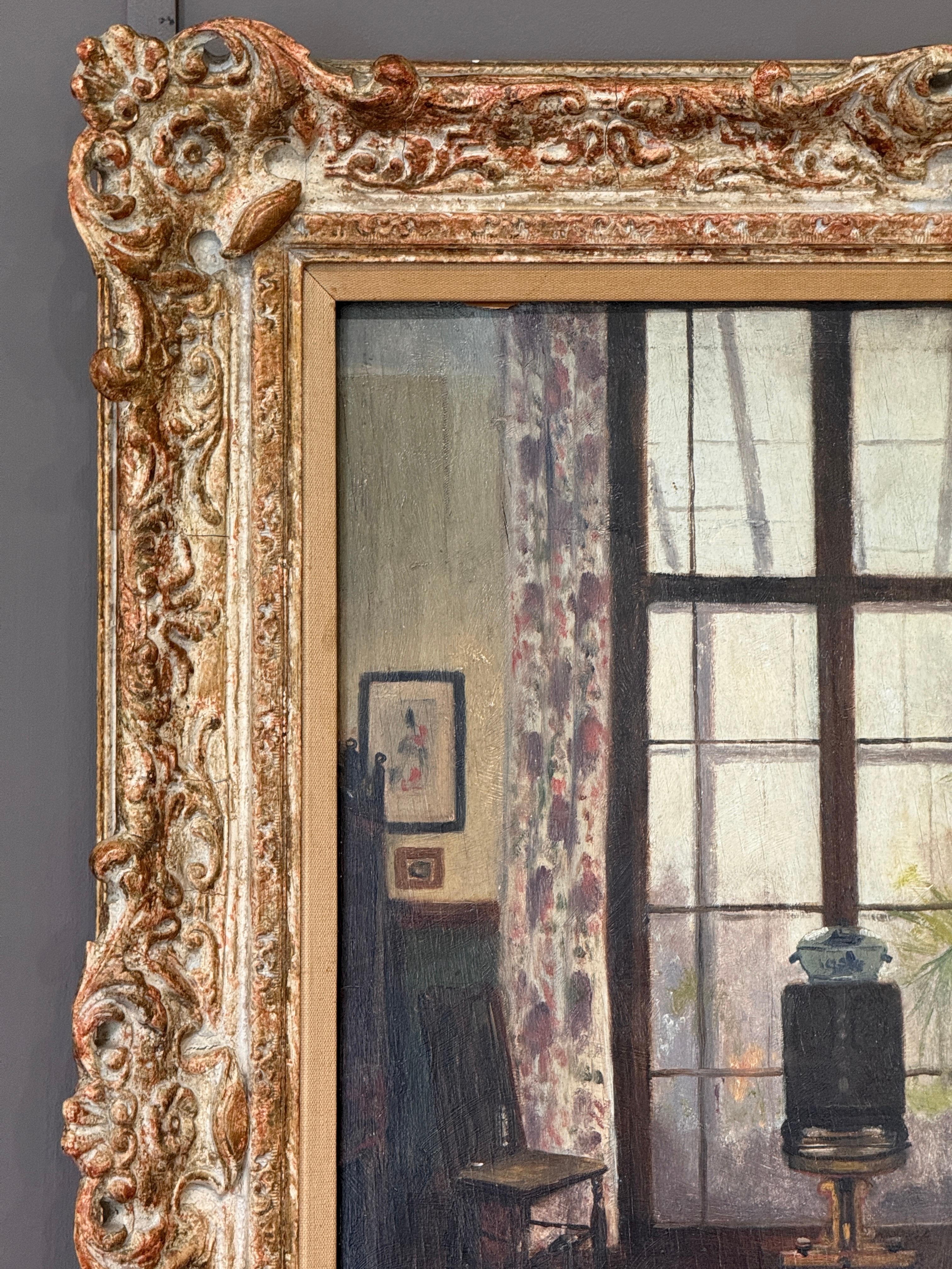 Début du 20ème siècle Portrait à l'huile d'une jeune femme du début du 20e siècle, daté de 1914 en vente