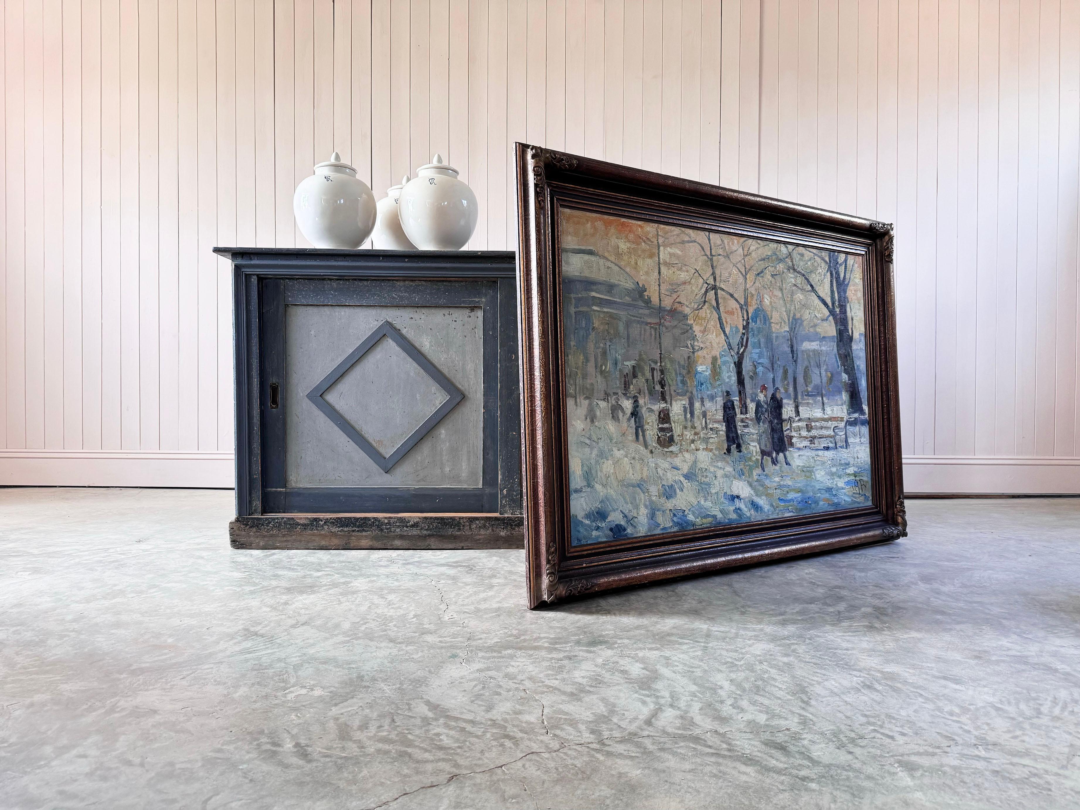 20ième siècle Early 20th Century Oil 'Winter in Paris' Painting en vente