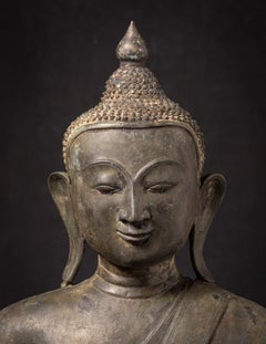 Early 20th century Old bronze Burmese Ava Buddha statue from Burma