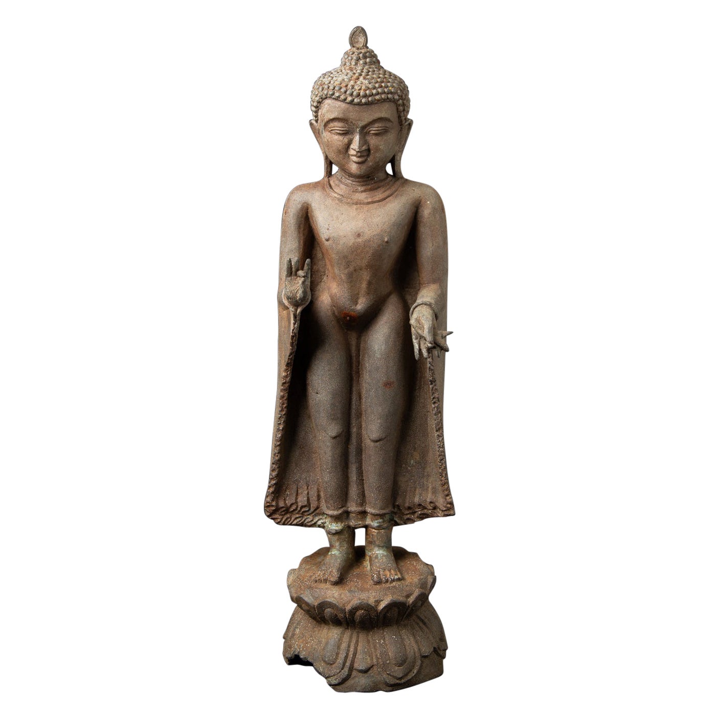 Début du 20e siècle Statue de Bouddha en bronze ancien de Birmanie en vente