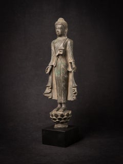 Old bronzefarbener burmesischer Mandalay-Buddha aus Burma aus dem frühen 20. Jahrhundert