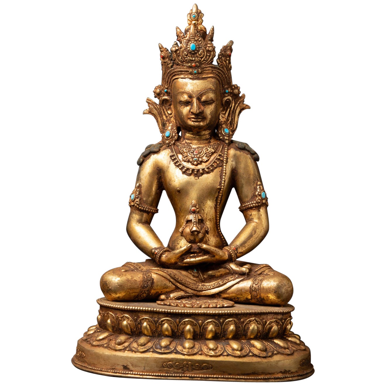 Early 20th century Old bronze Nepali Aparmita Buddha from Nepal