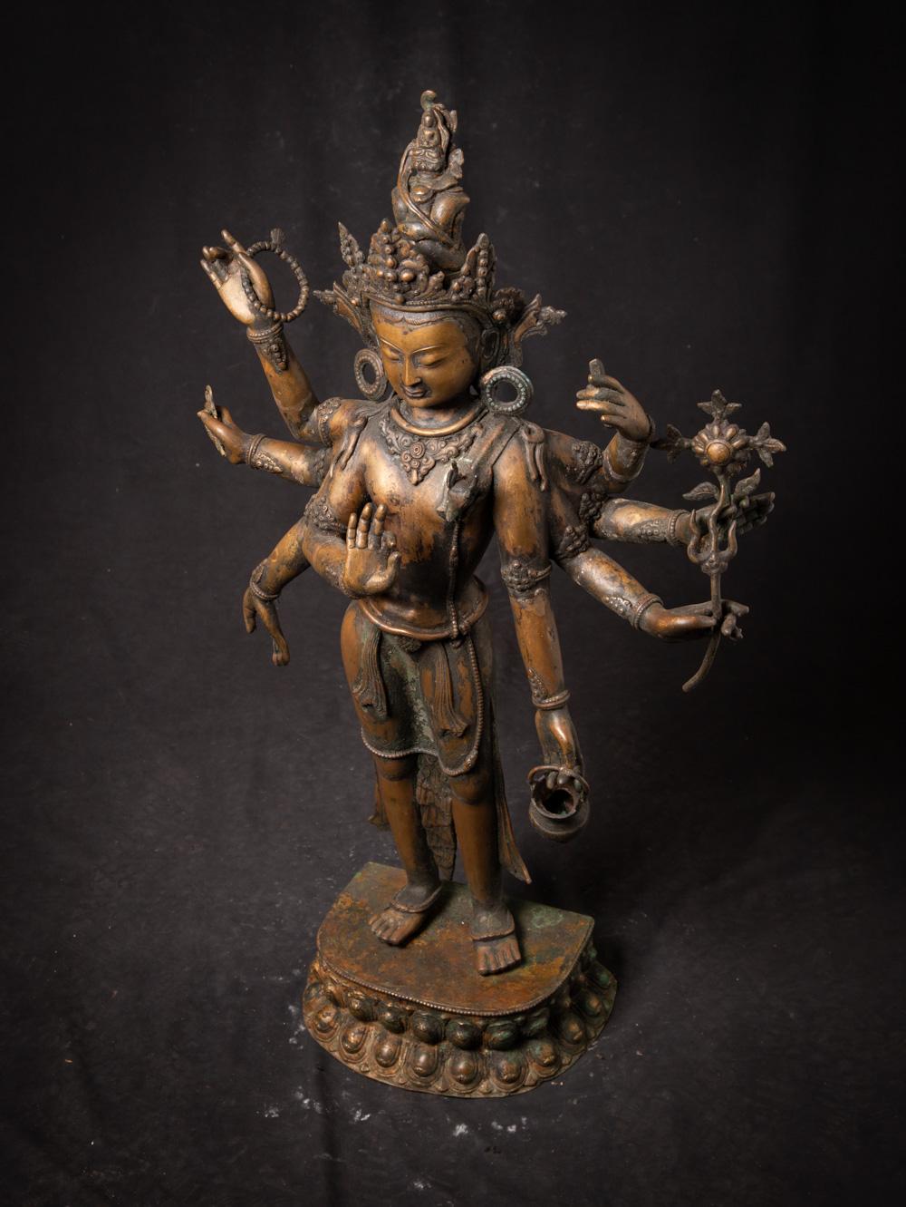 Early 20th century old bronze Nepali Bodhisattva statue - OriginalBuddhas For Sale 7