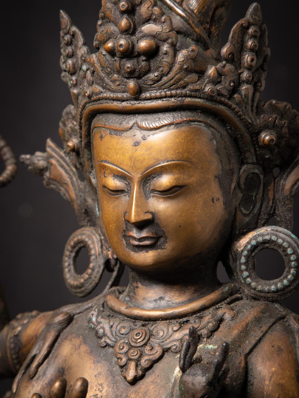 Early 20th century old bronze Nepali Bodhisattva statue - OriginalBuddhas For Sale 10
