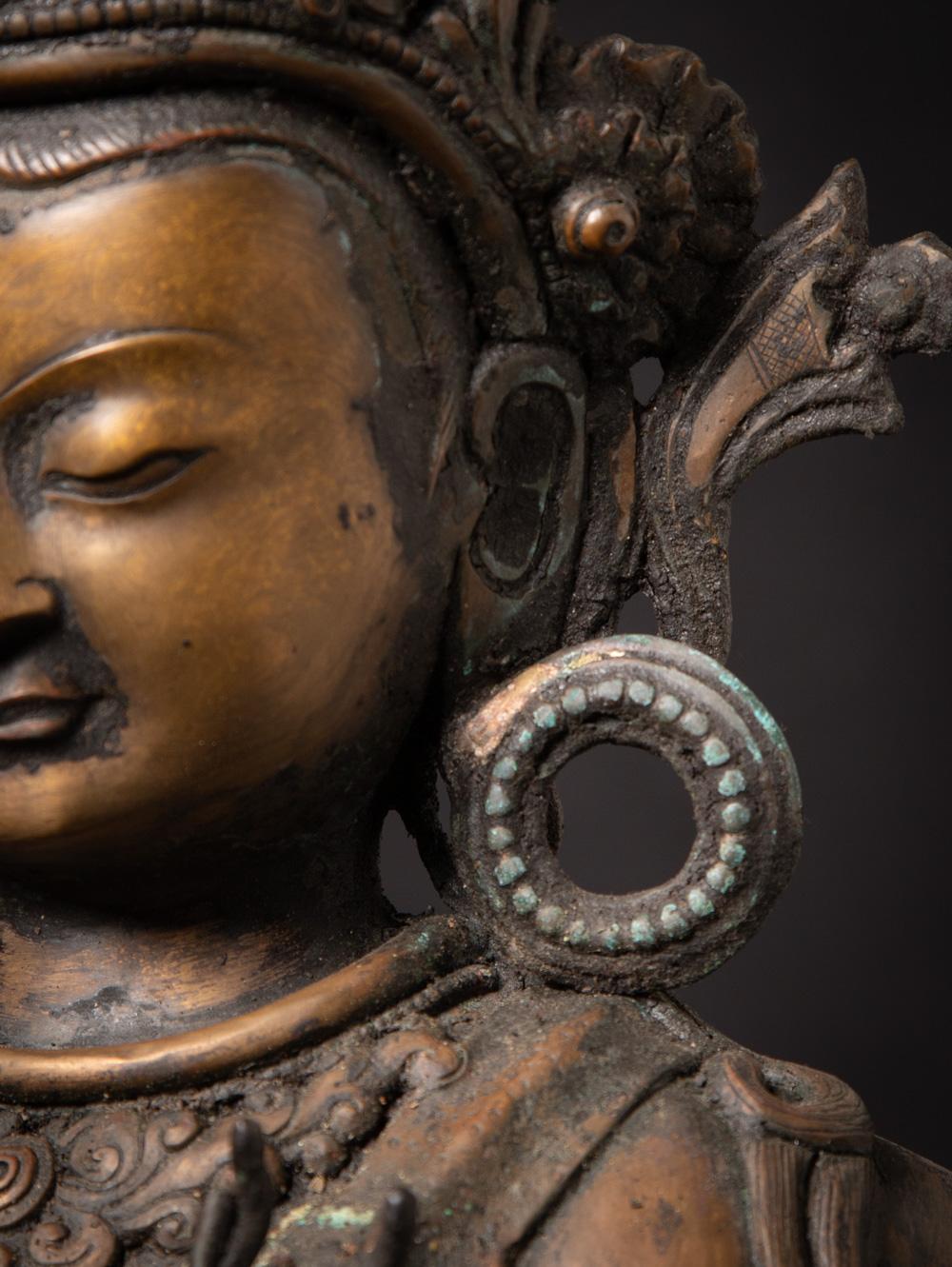 Early 20th century old bronze Nepali Bodhisattva statue - OriginalBuddhas For Sale 12