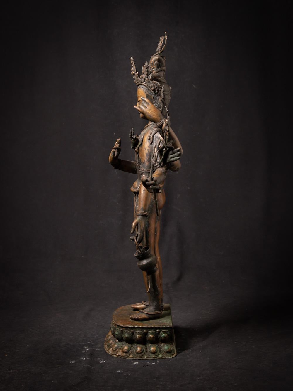 Nepalese Early 20th century old bronze Nepali Bodhisattva statue - OriginalBuddhas For Sale
