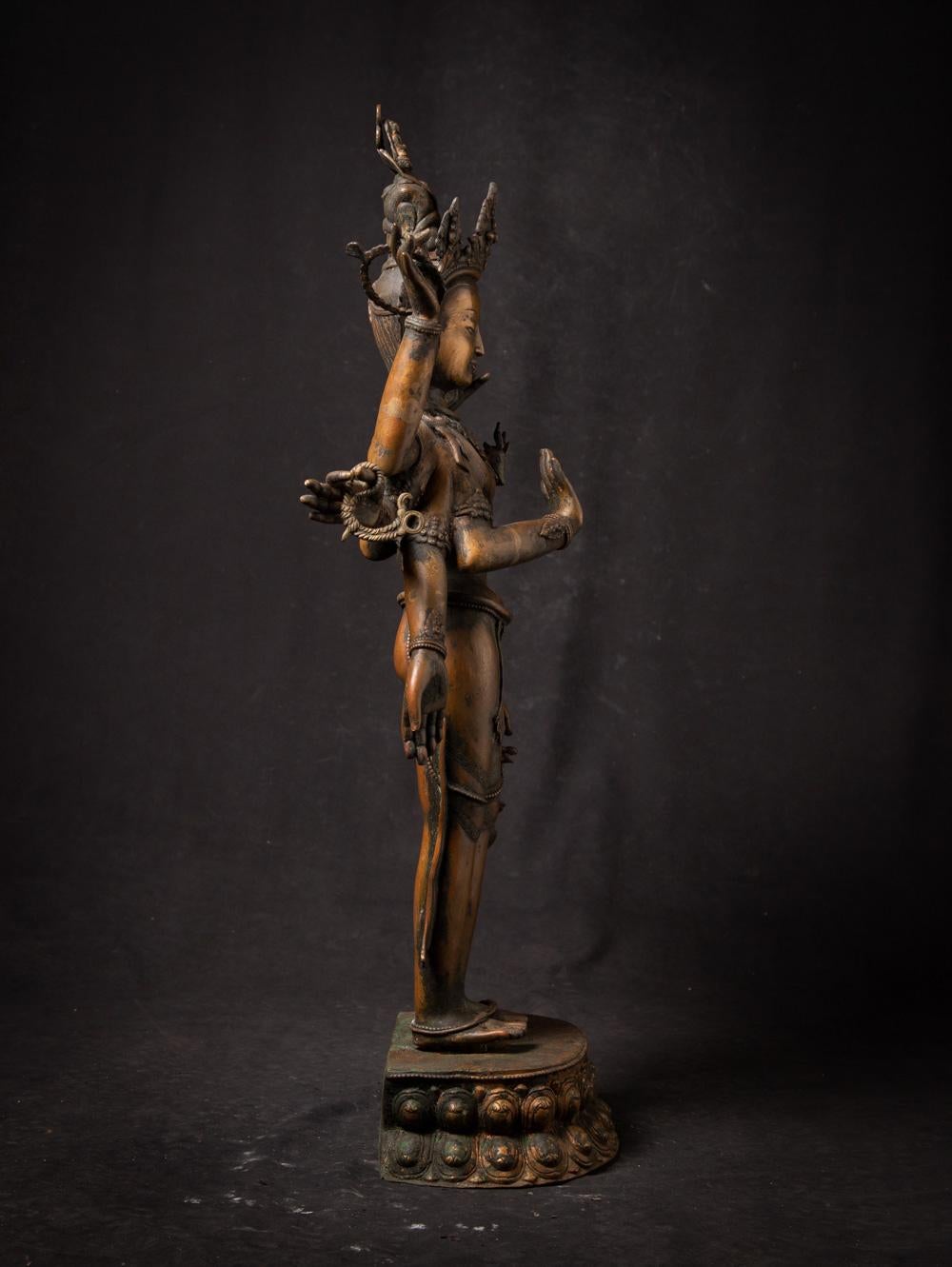 20th Century Early 20th century old bronze Nepali Bodhisattva statue - OriginalBuddhas For Sale