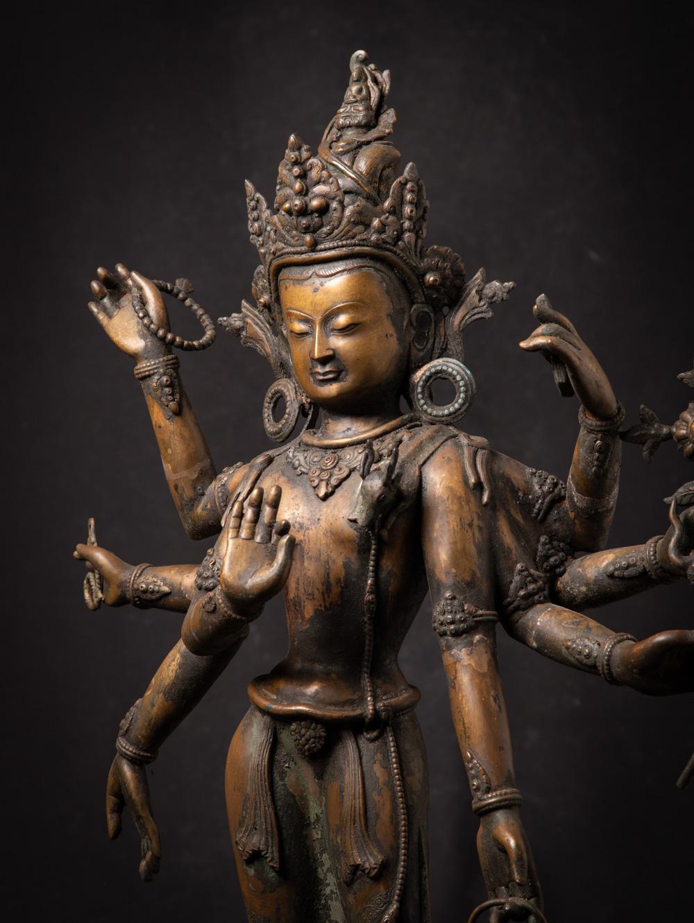 Early 20th century old bronze Nepali Bodhisattva statue - OriginalBuddhas For Sale 3