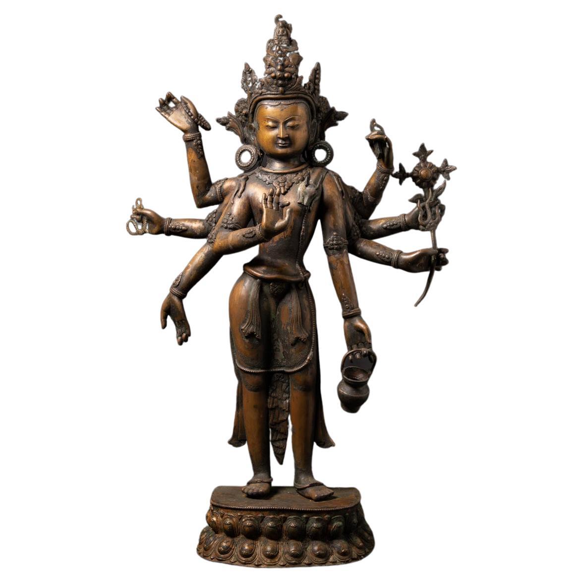 Early 20th century old bronze Nepali Bodhisattva statue - OriginalBuddhas For Sale
